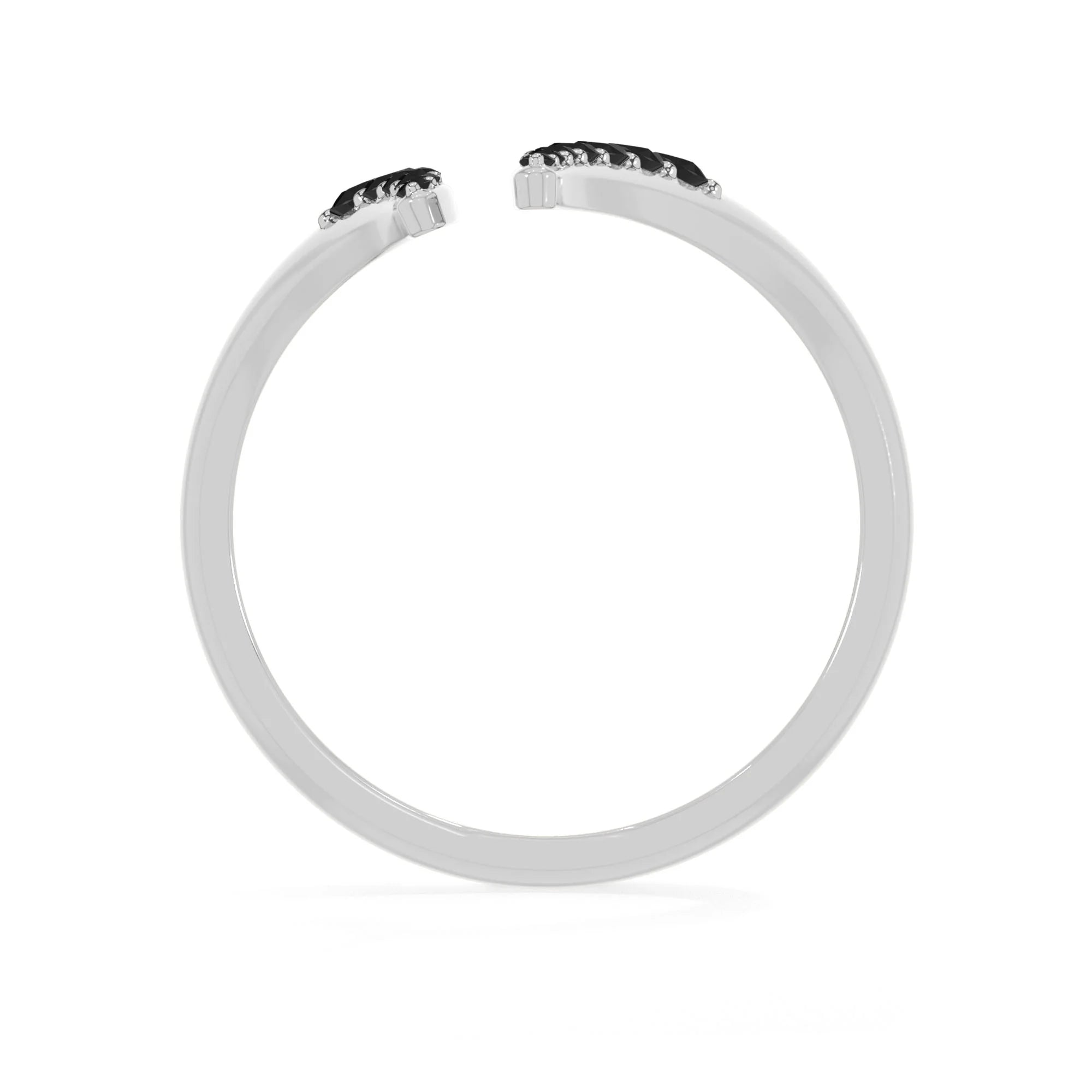 black spinel prong-set ring