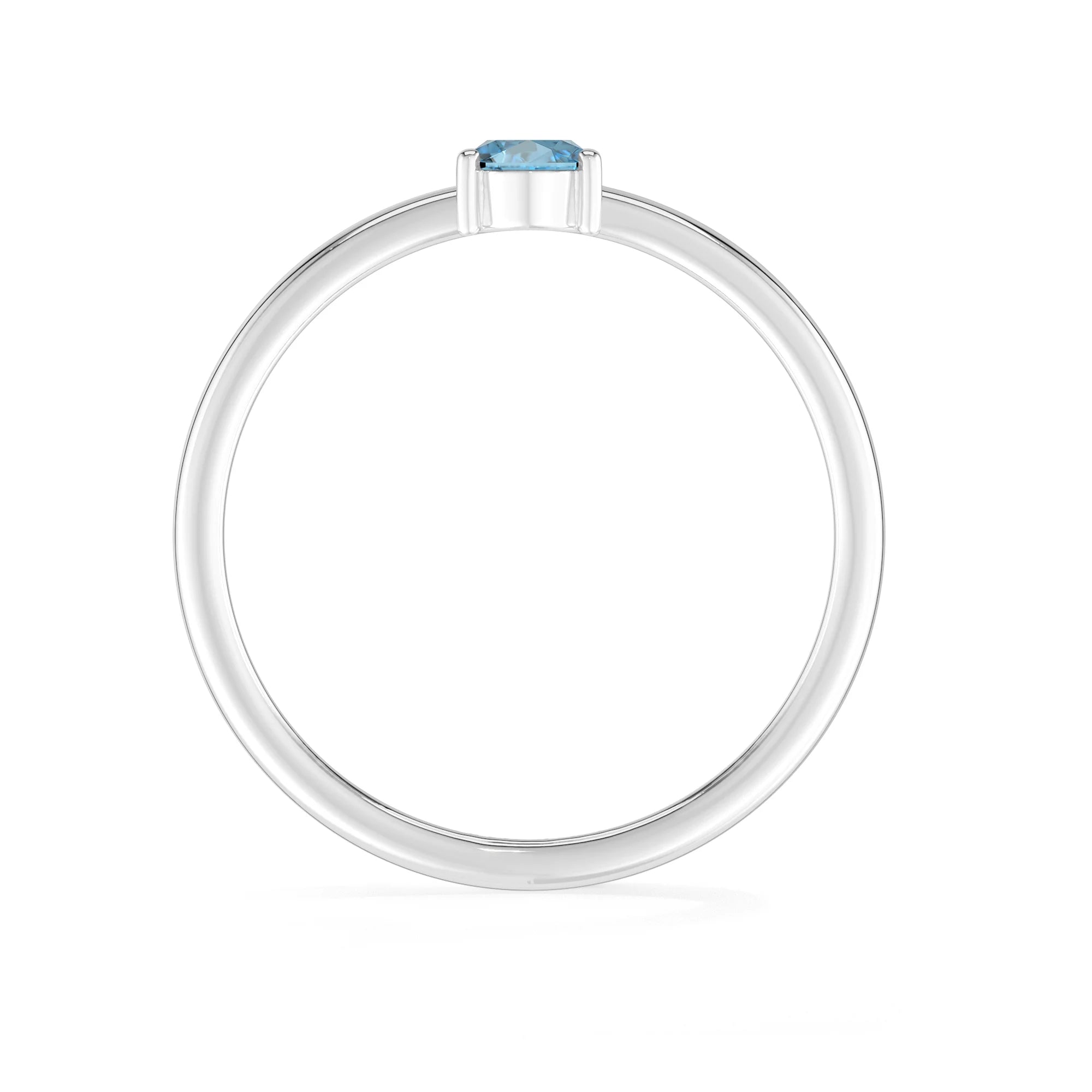 swiss blue topaz stackable prong-set ring