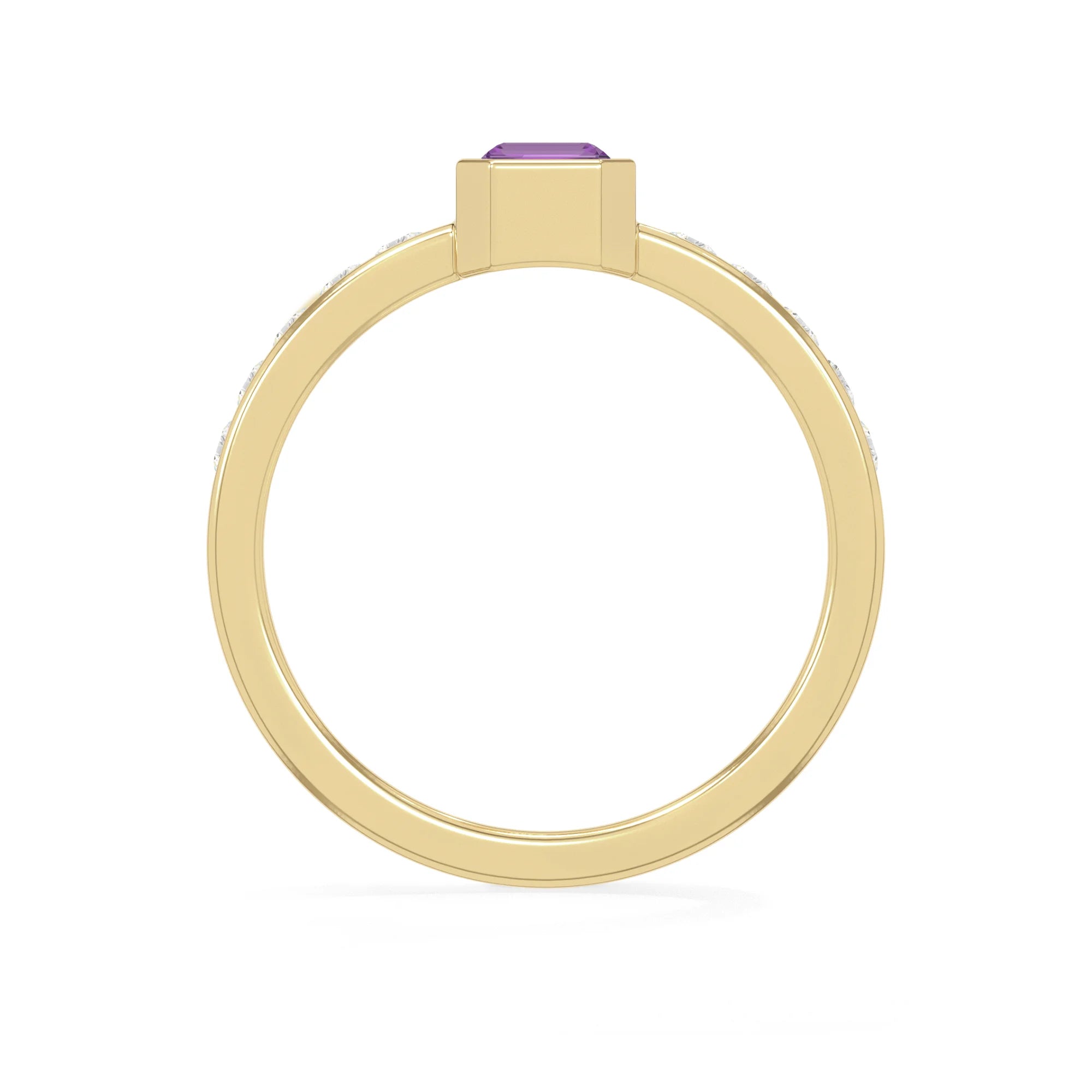 natural amethyst rings for women in 18k yellow gold vermeil
