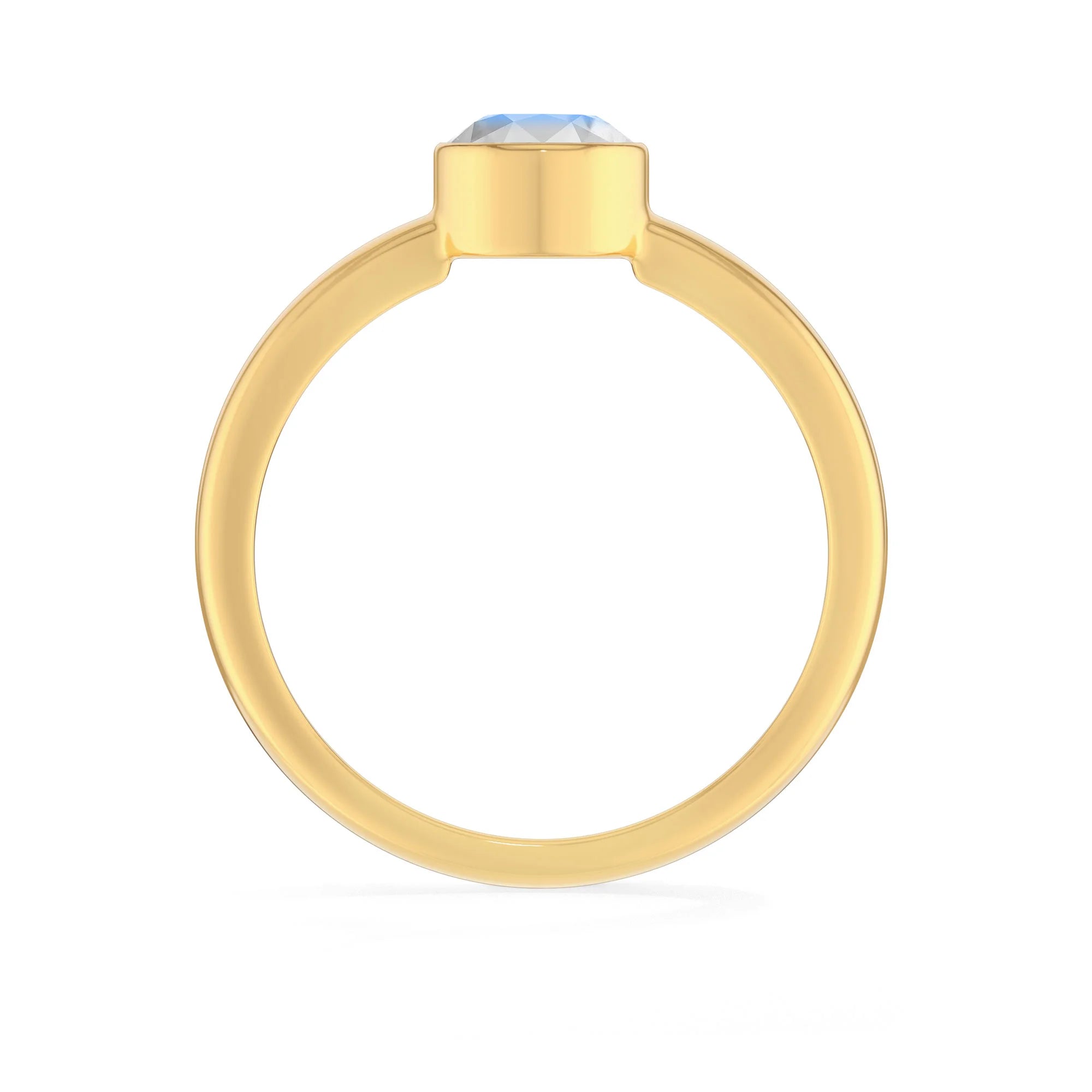 rainbow-moonstone bezel-set ring