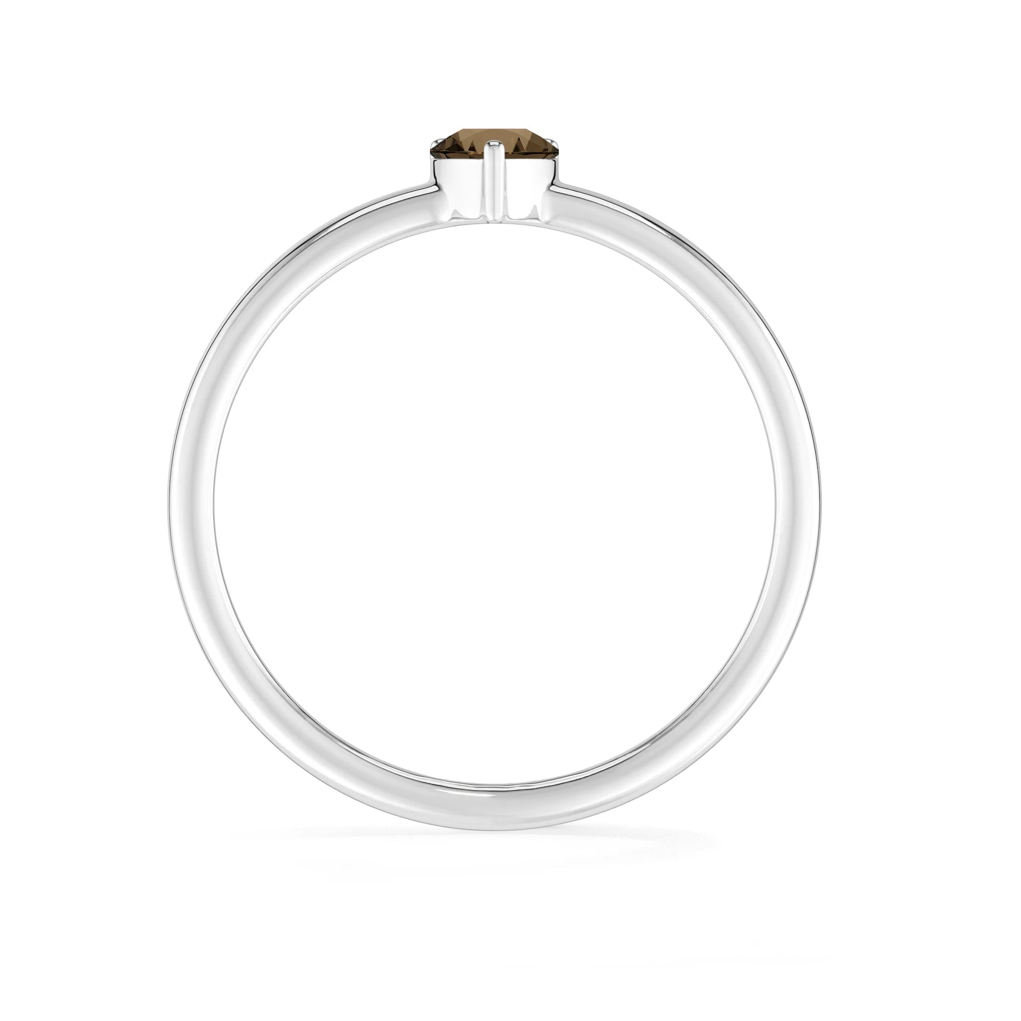 smoky quartz stackable prong-set ring