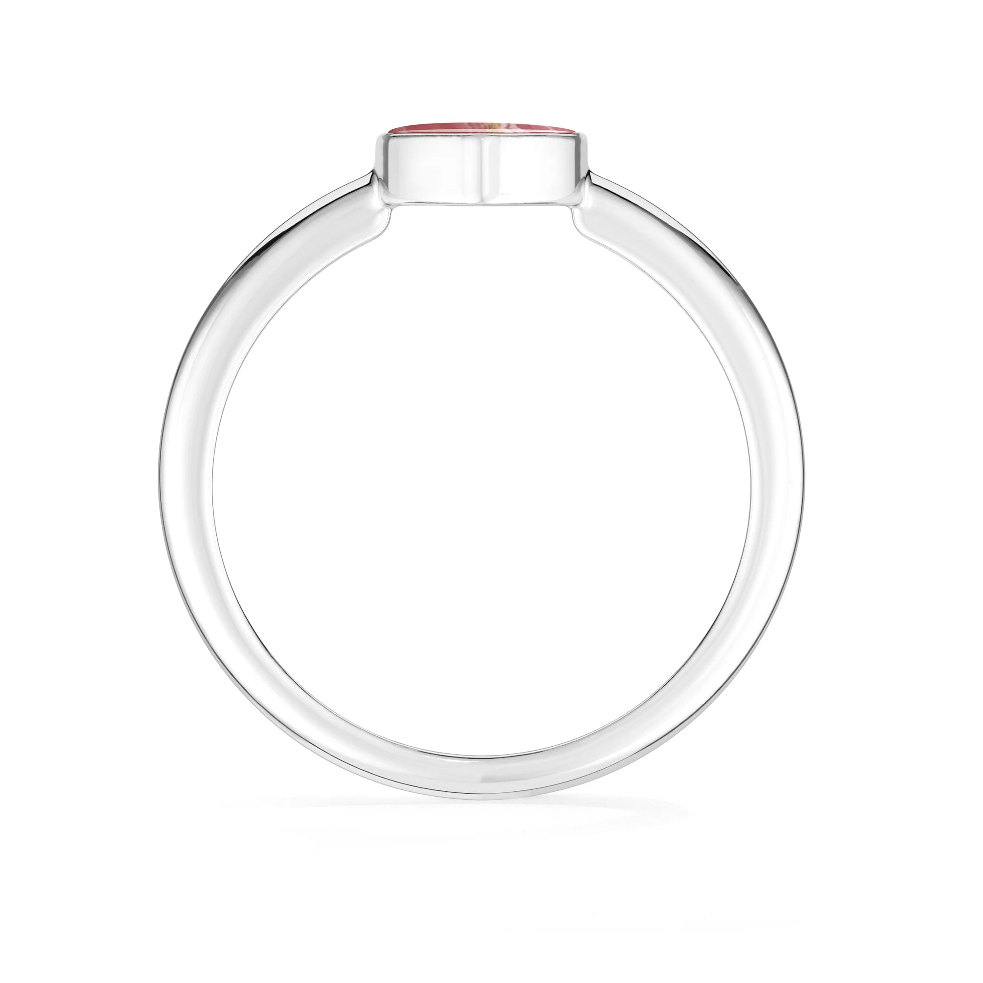 rhodochrosite bezel-set ring