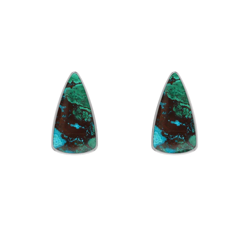 chrysocolla cab earrings
