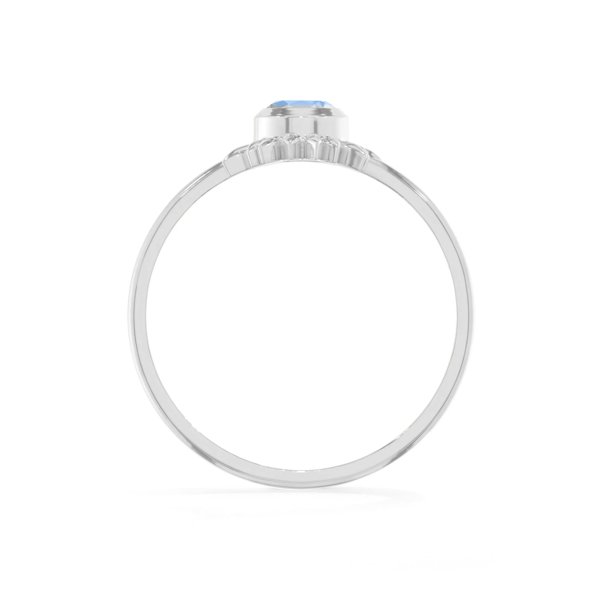 rainbow-moonstone stackable bezel-set ring