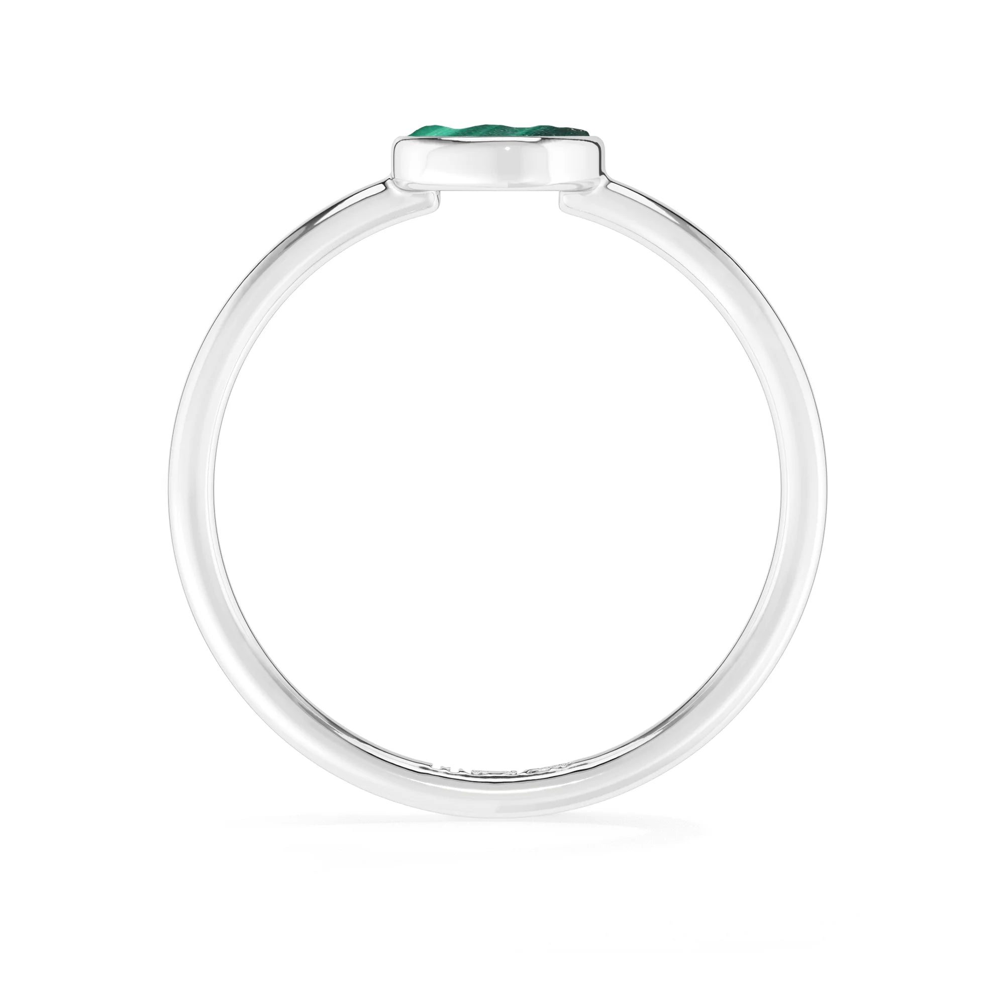 malachite stackable bezel-set ring
