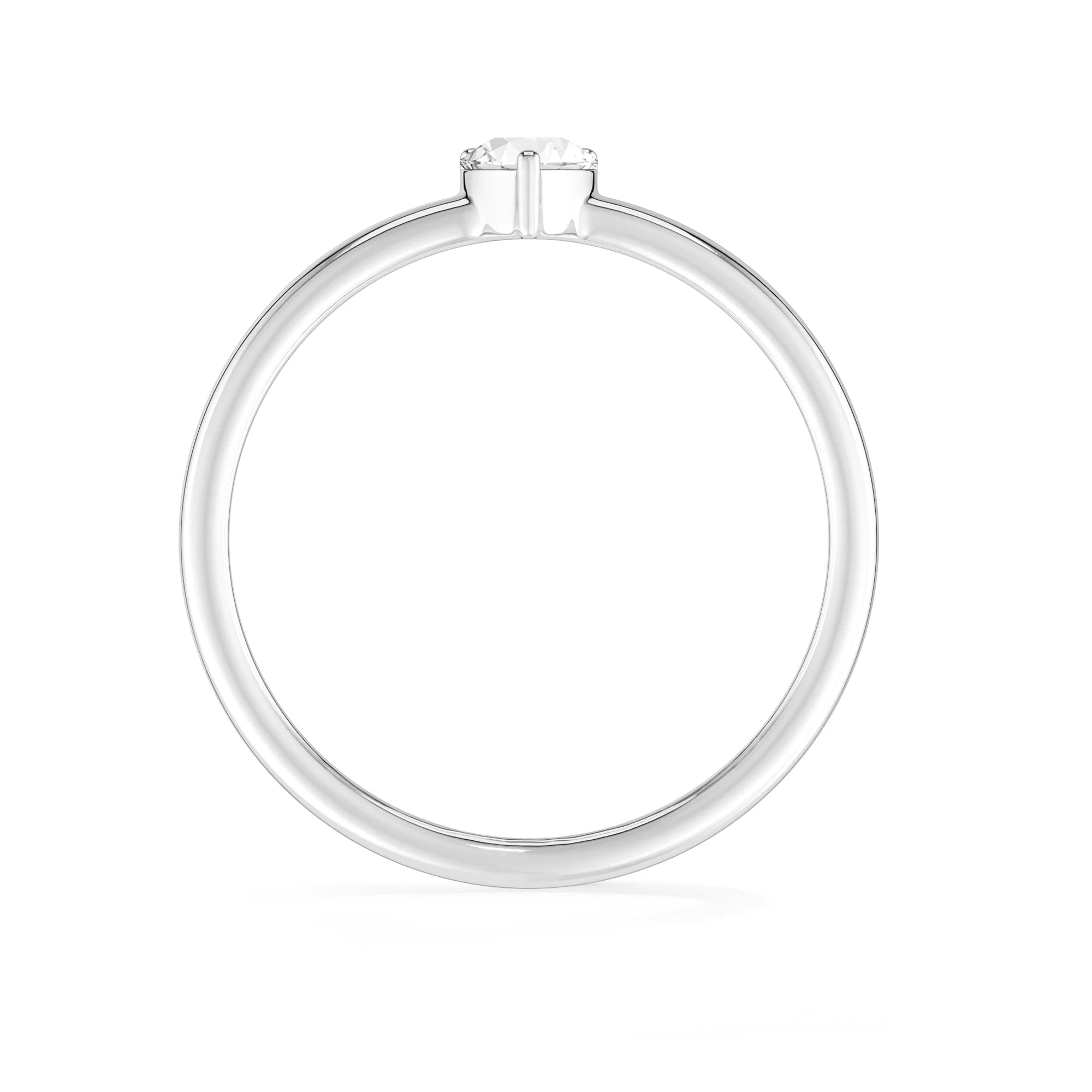 white topaz stackable prong-set ring