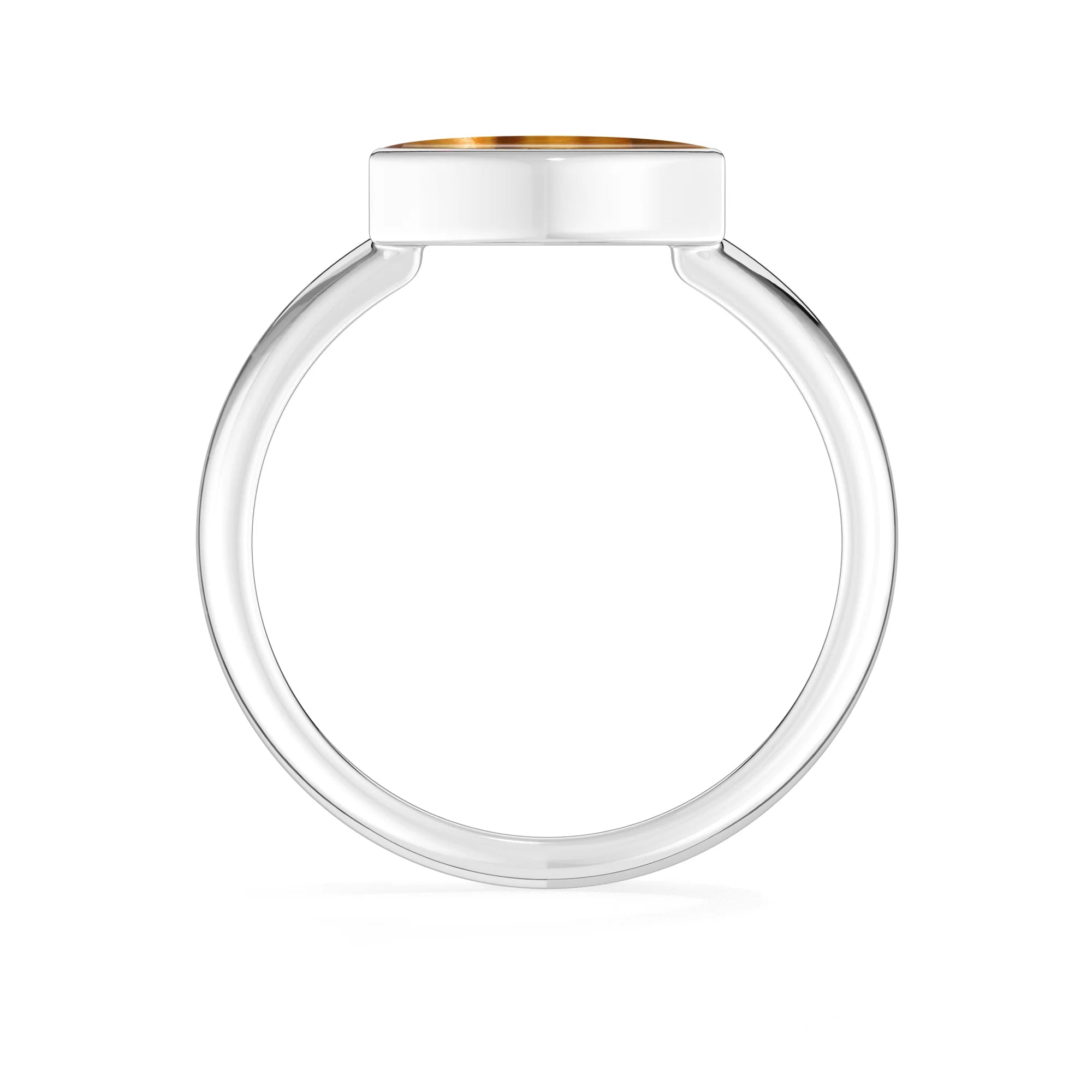 tiger-eye bezel-set ring