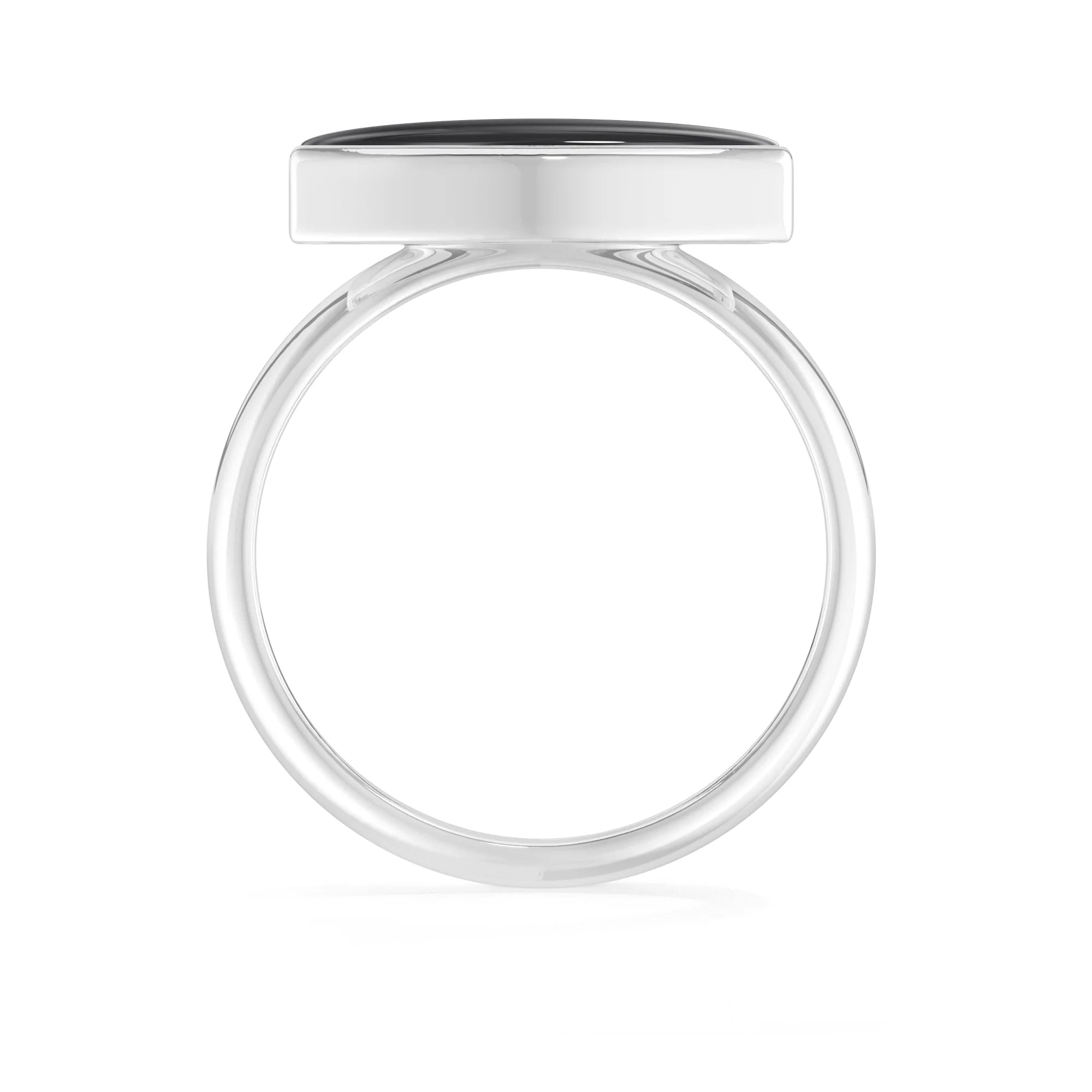 shungite bezel-set ring