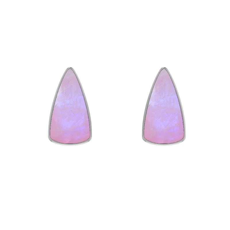 pink moonstone cab earrings