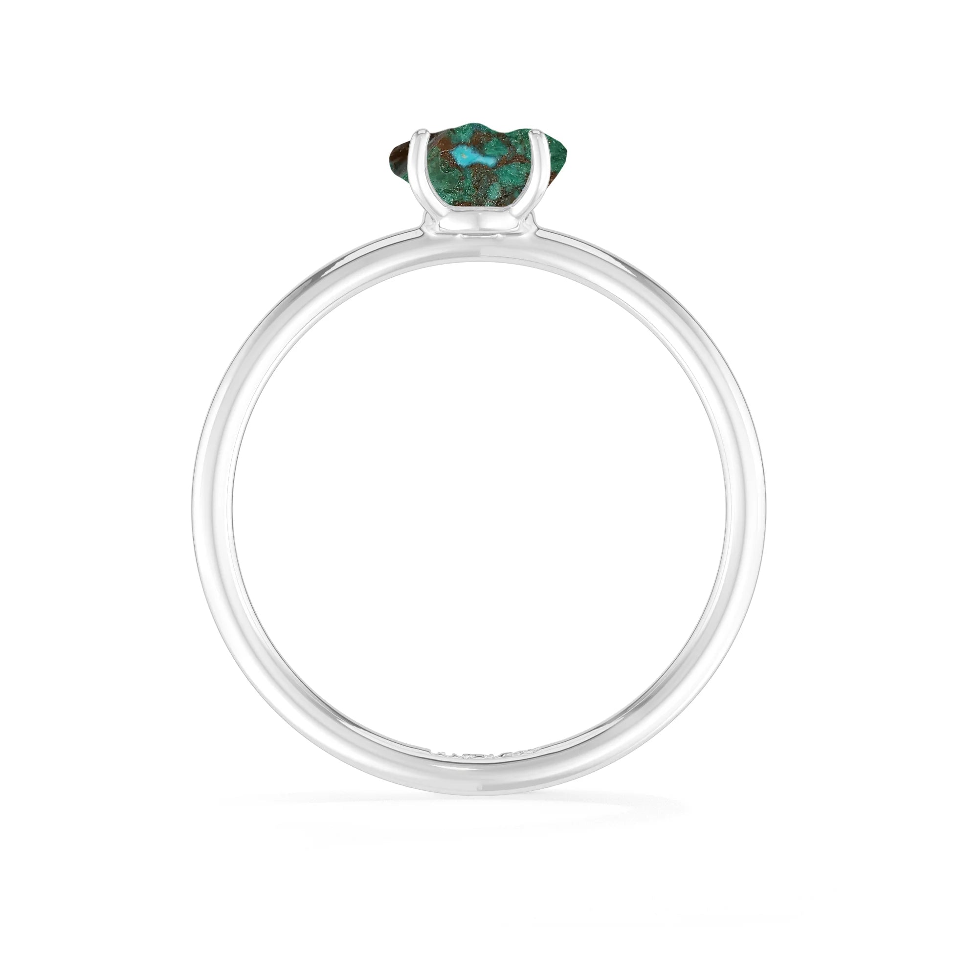 chrysocolla stackable prong-set ring