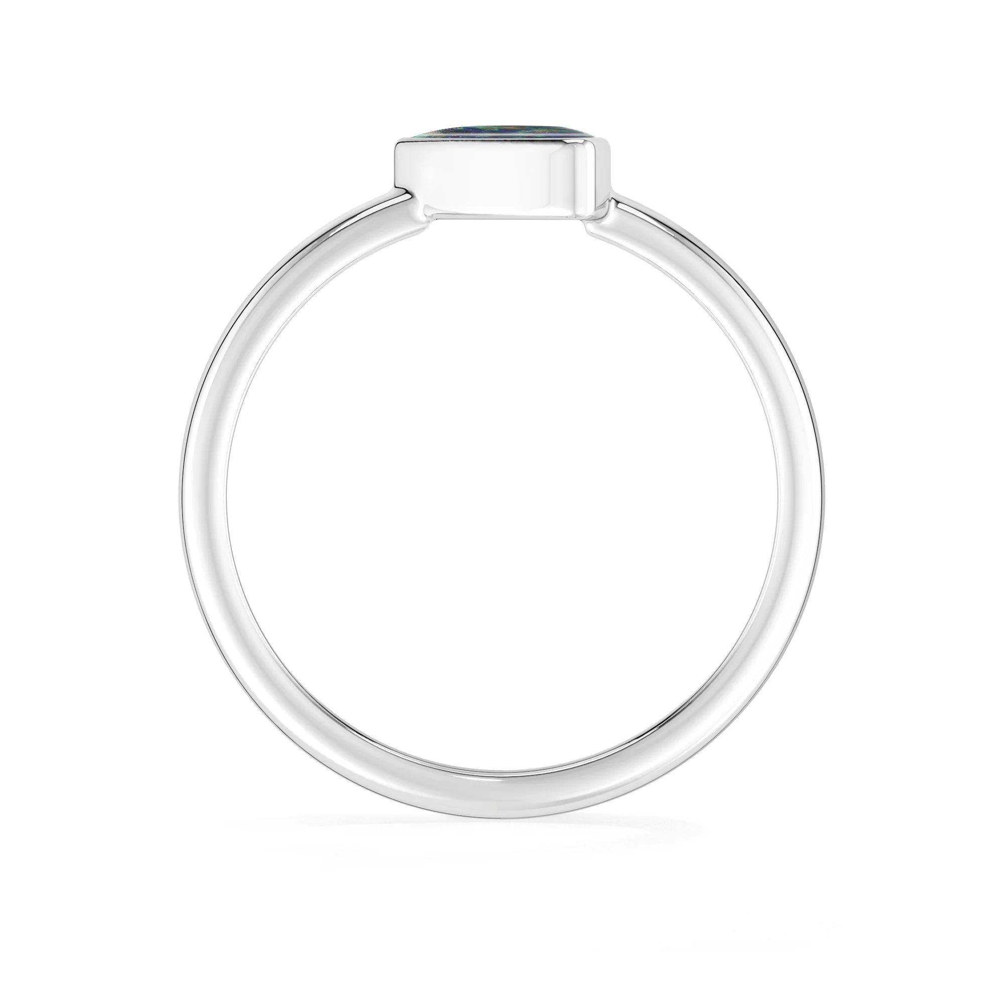 azurite malachite bezel-set ring