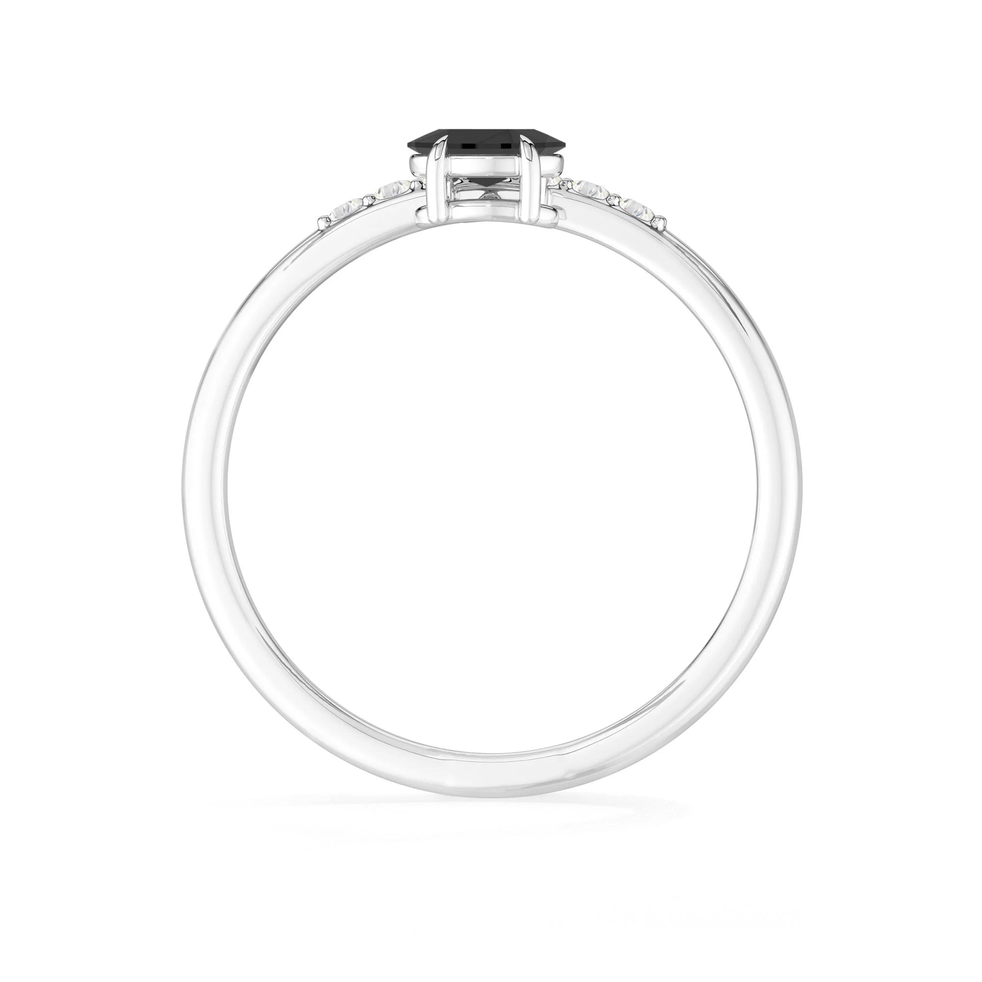 black-tourmaline prong-set ring