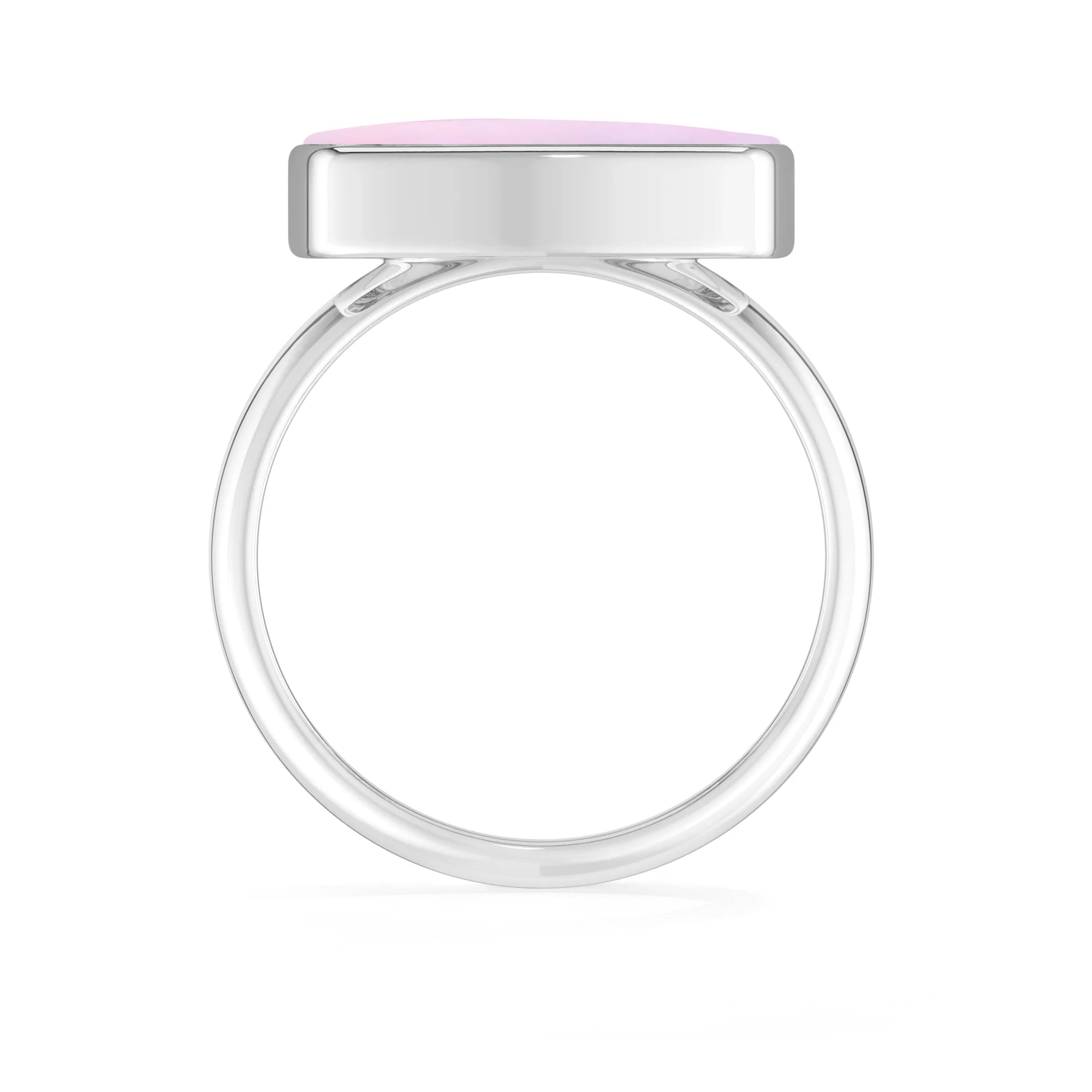 pink-moonstone bezel-set ring