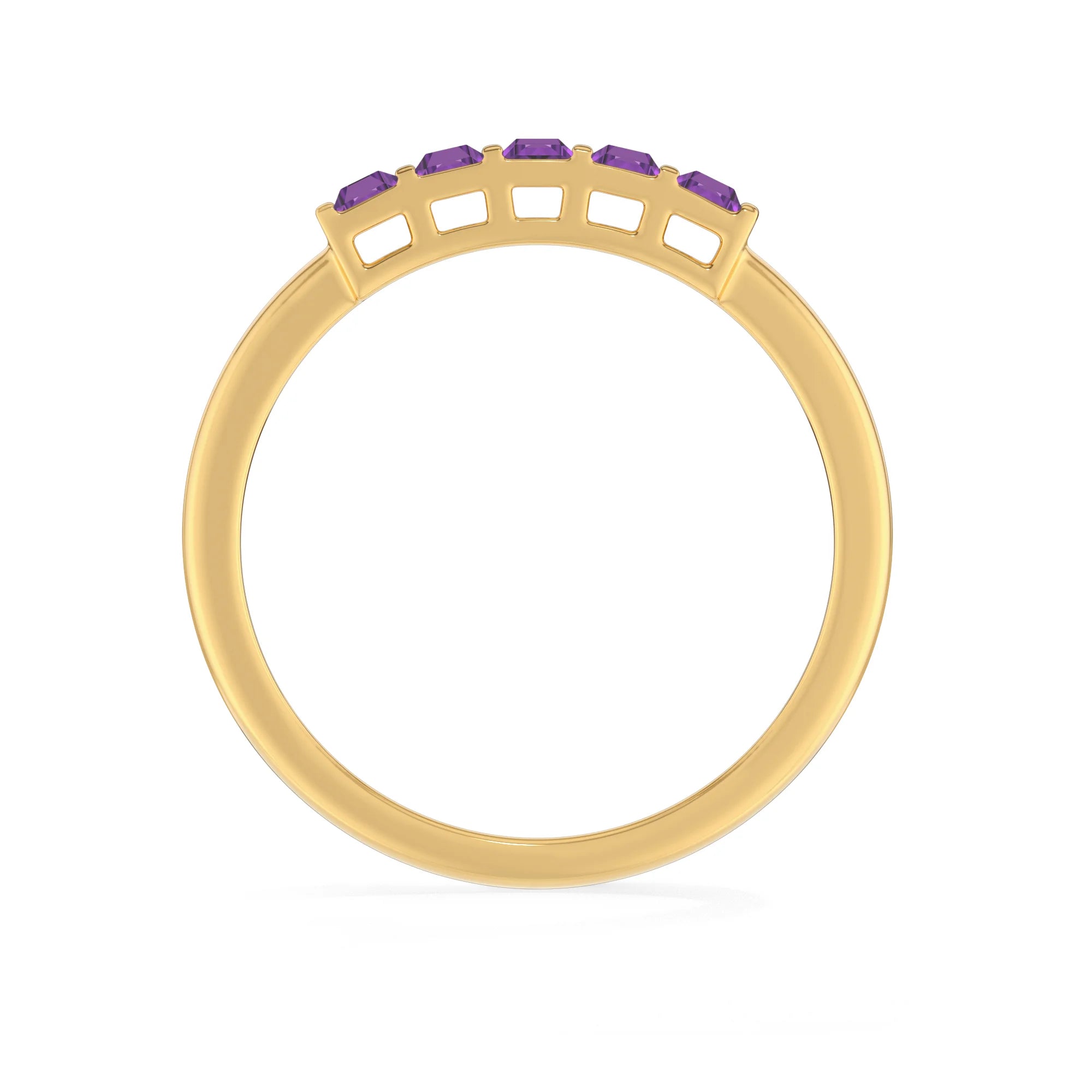 amethyst bezel-set ring
