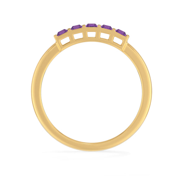 amethyst bezel-set ring