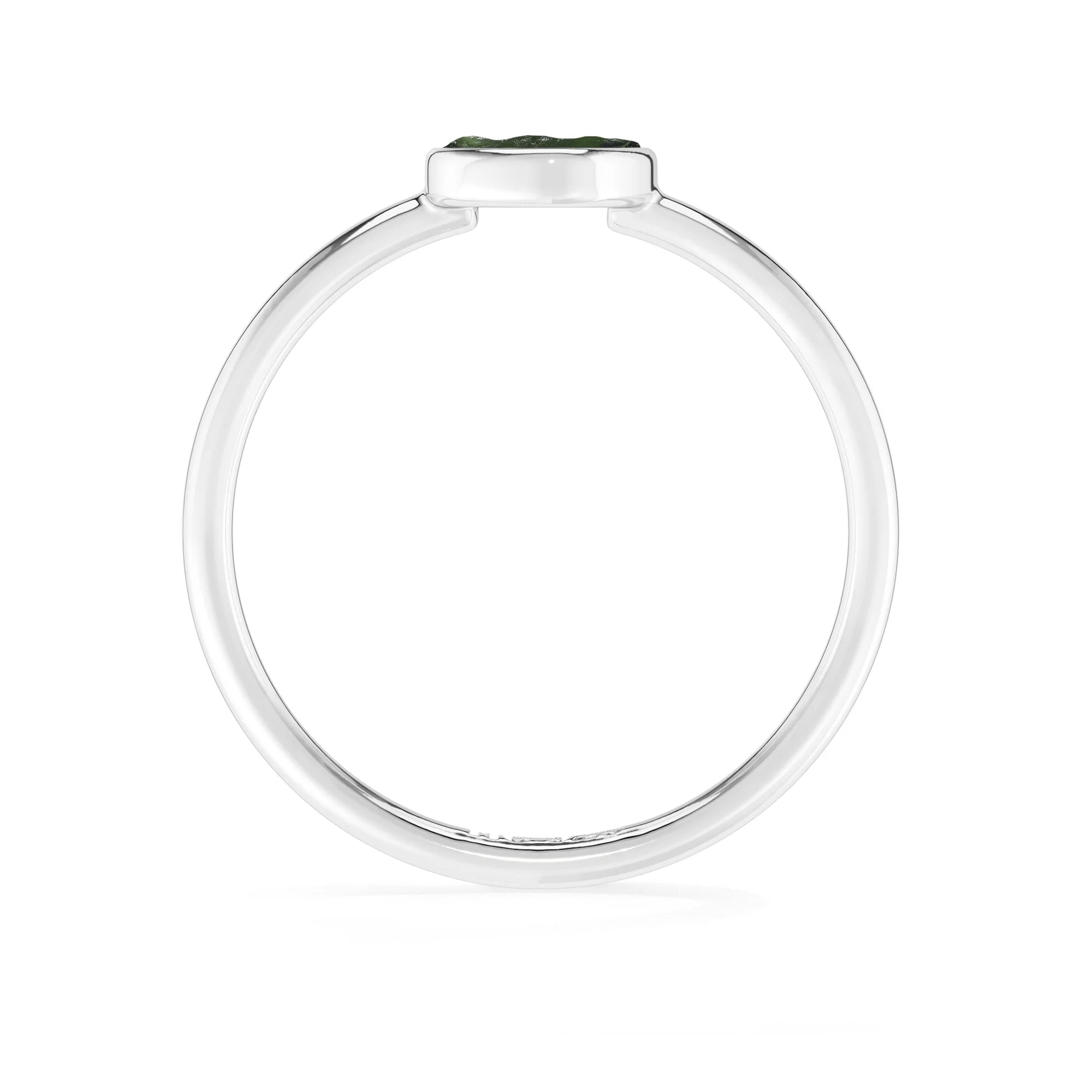 moldavite stackable bezel-set ring