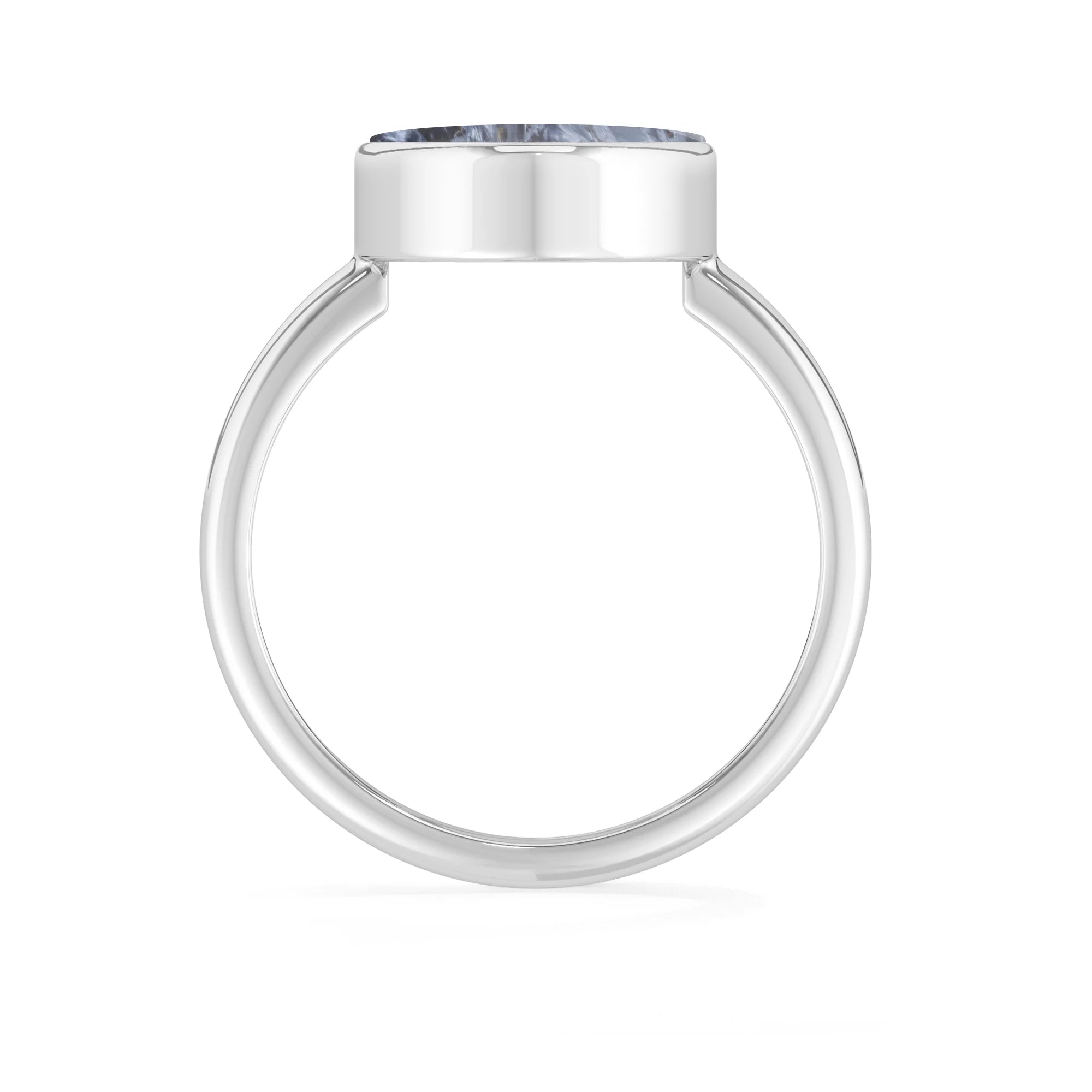 pietersite bezel-set ring
