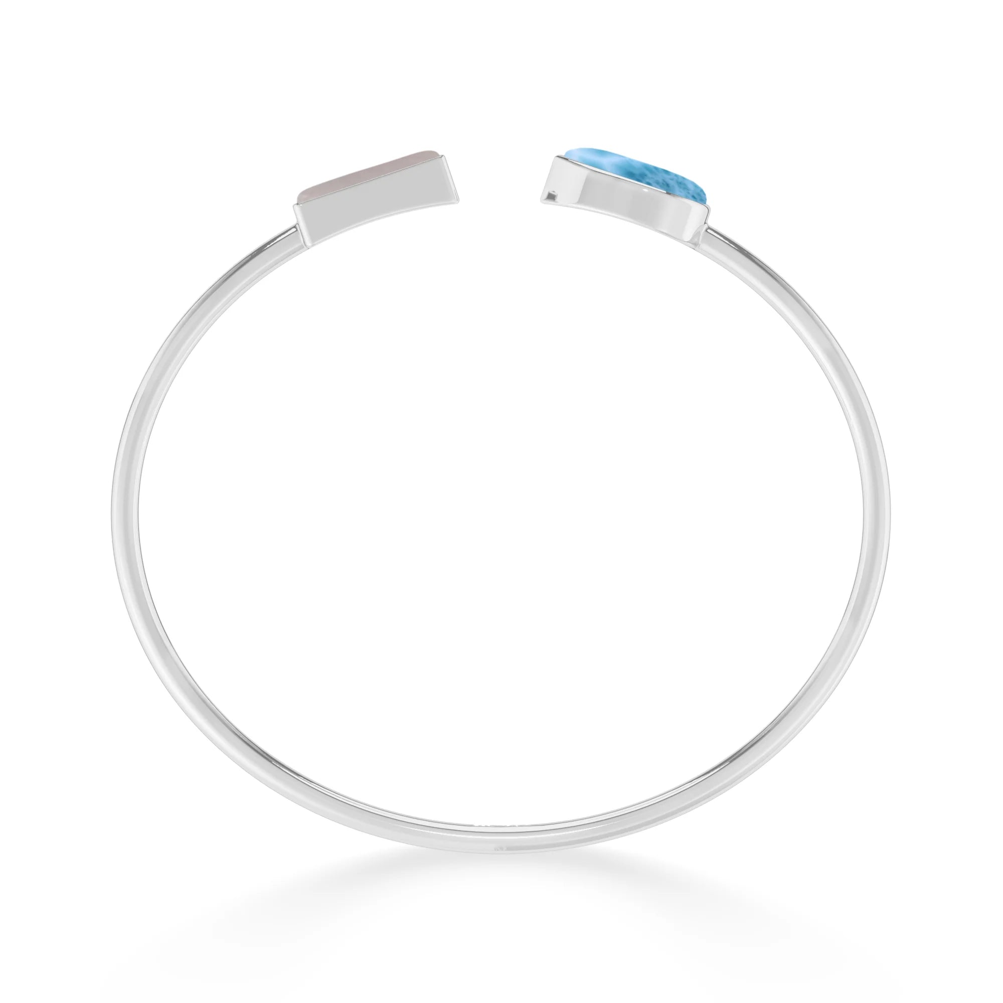 pearl-with-larimar cab bracelet