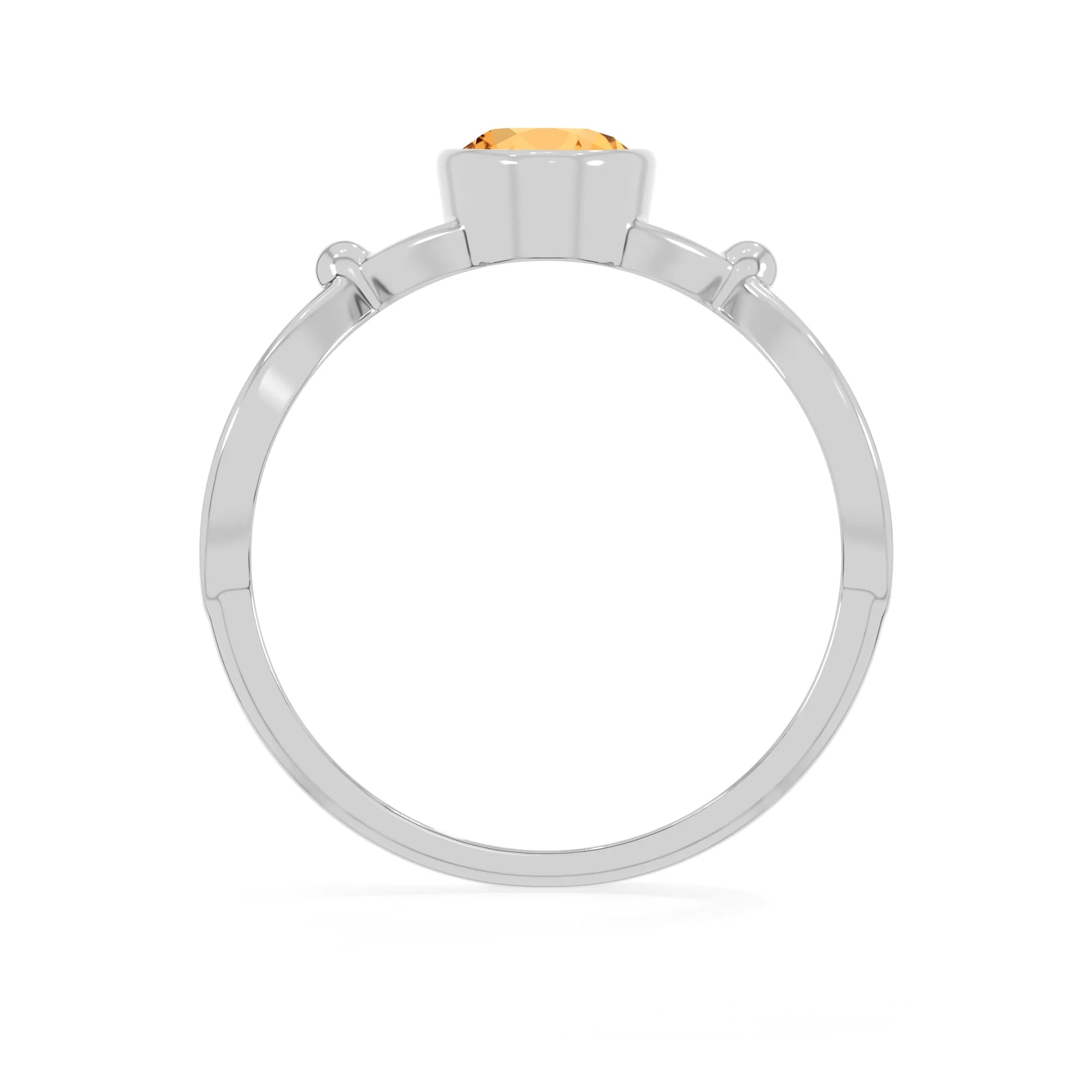 citrine stackable bezel-set ring