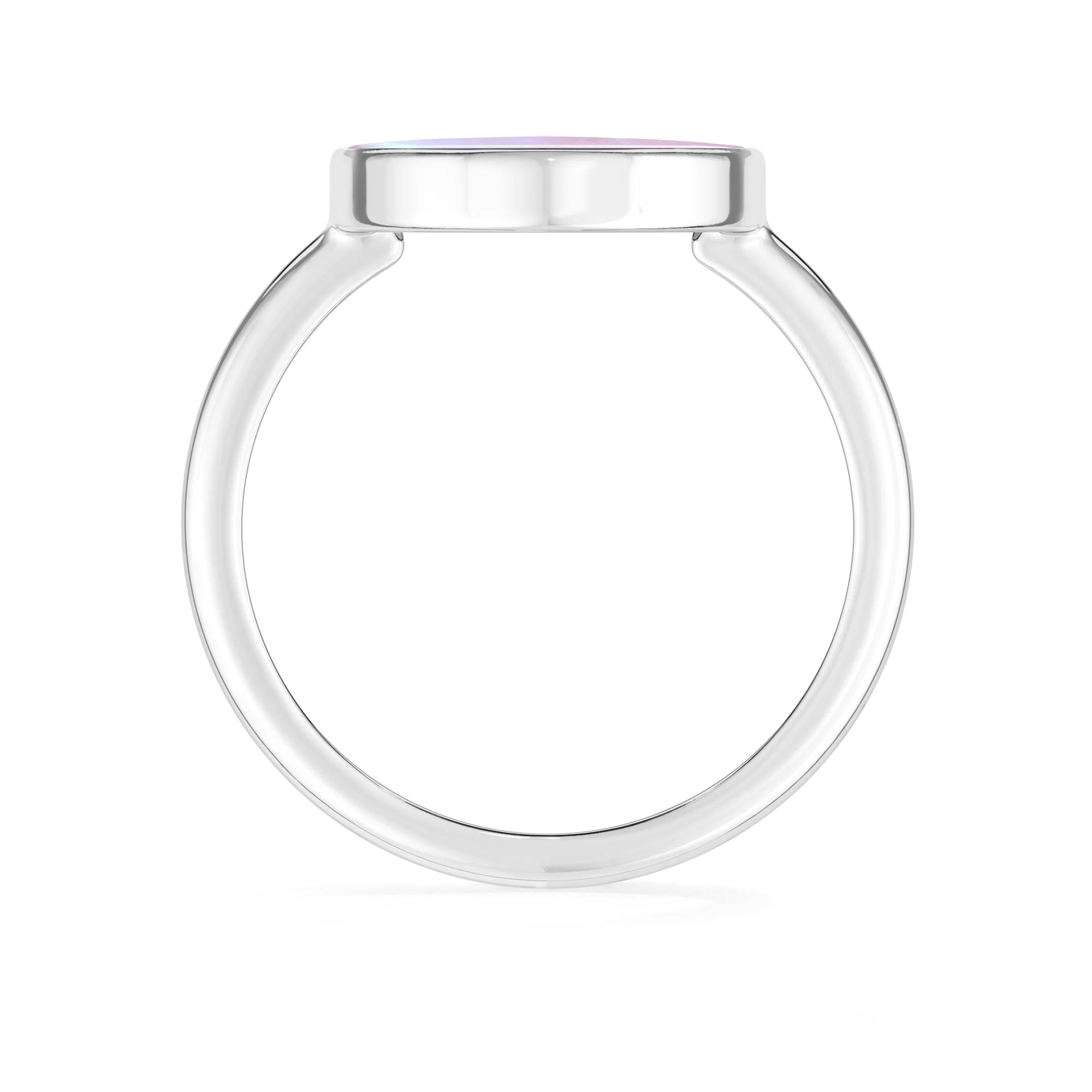 pink-moonstone bezel-set ring