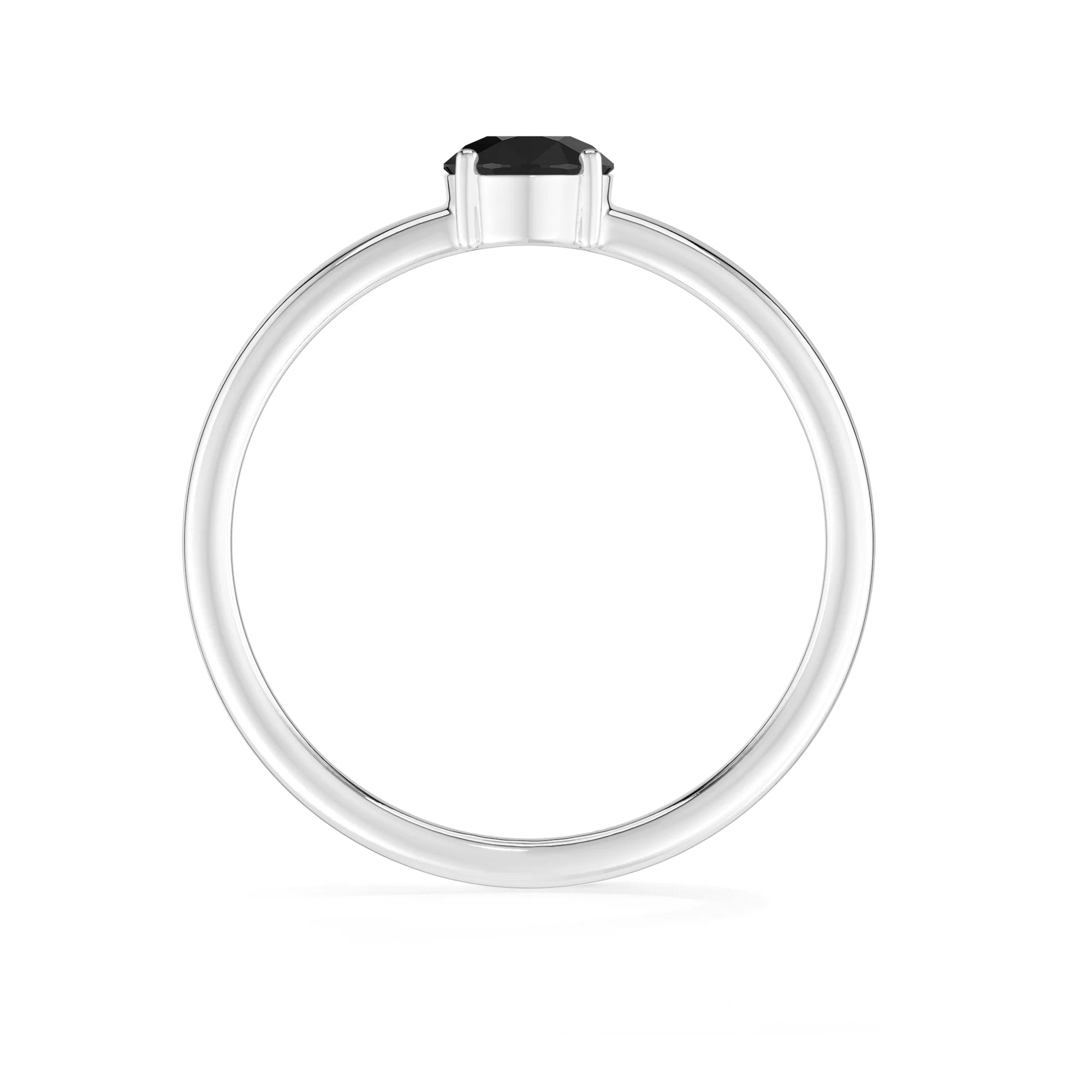 black tourmaline stackable prong-set ring