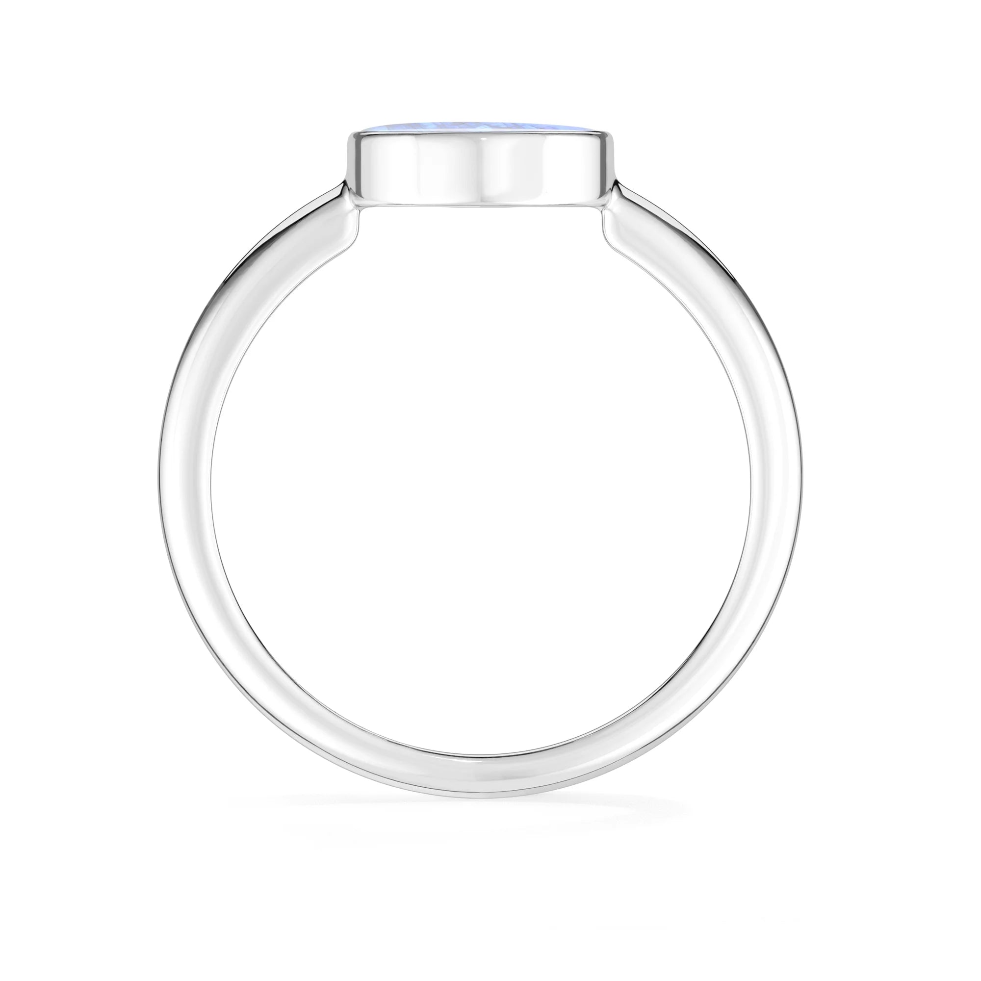rainbow moonstone bezel-set ring