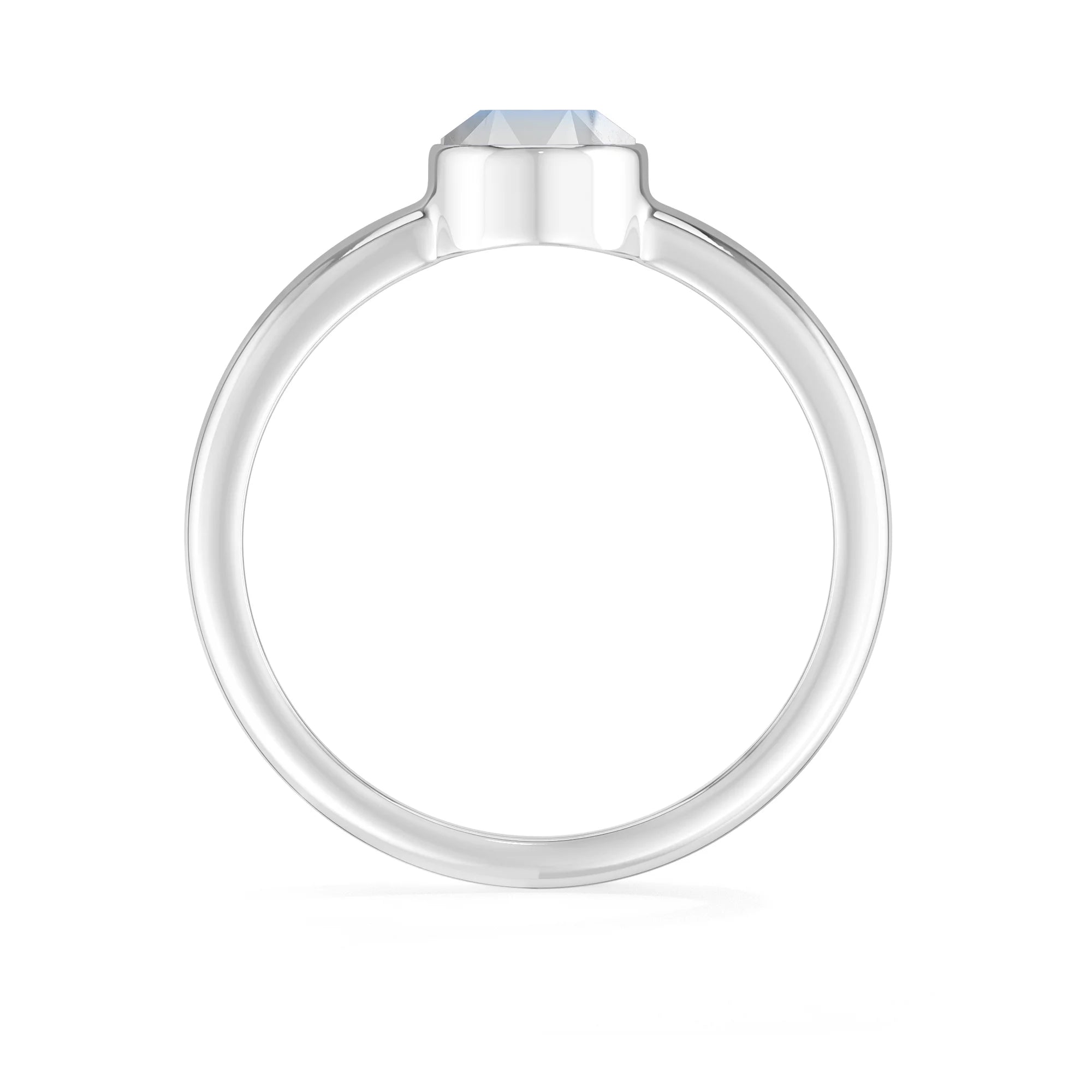 rainbow moonstone bezel-set ring