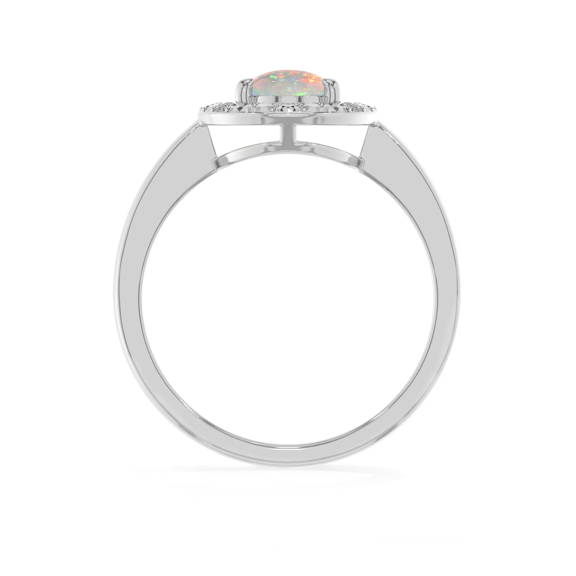 ethiopian-opal stackable prong-set ring