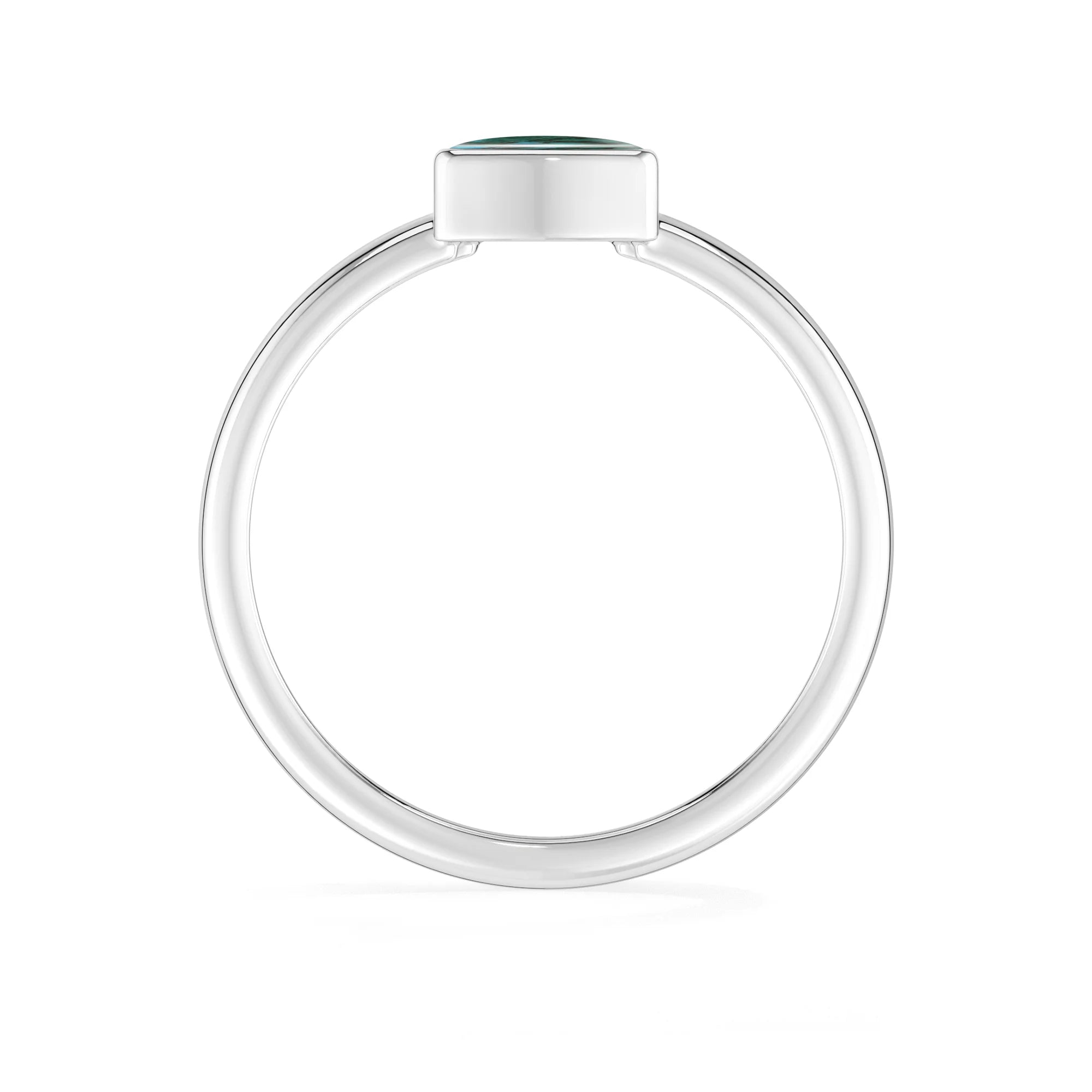 chrysocolla bezel-set ring