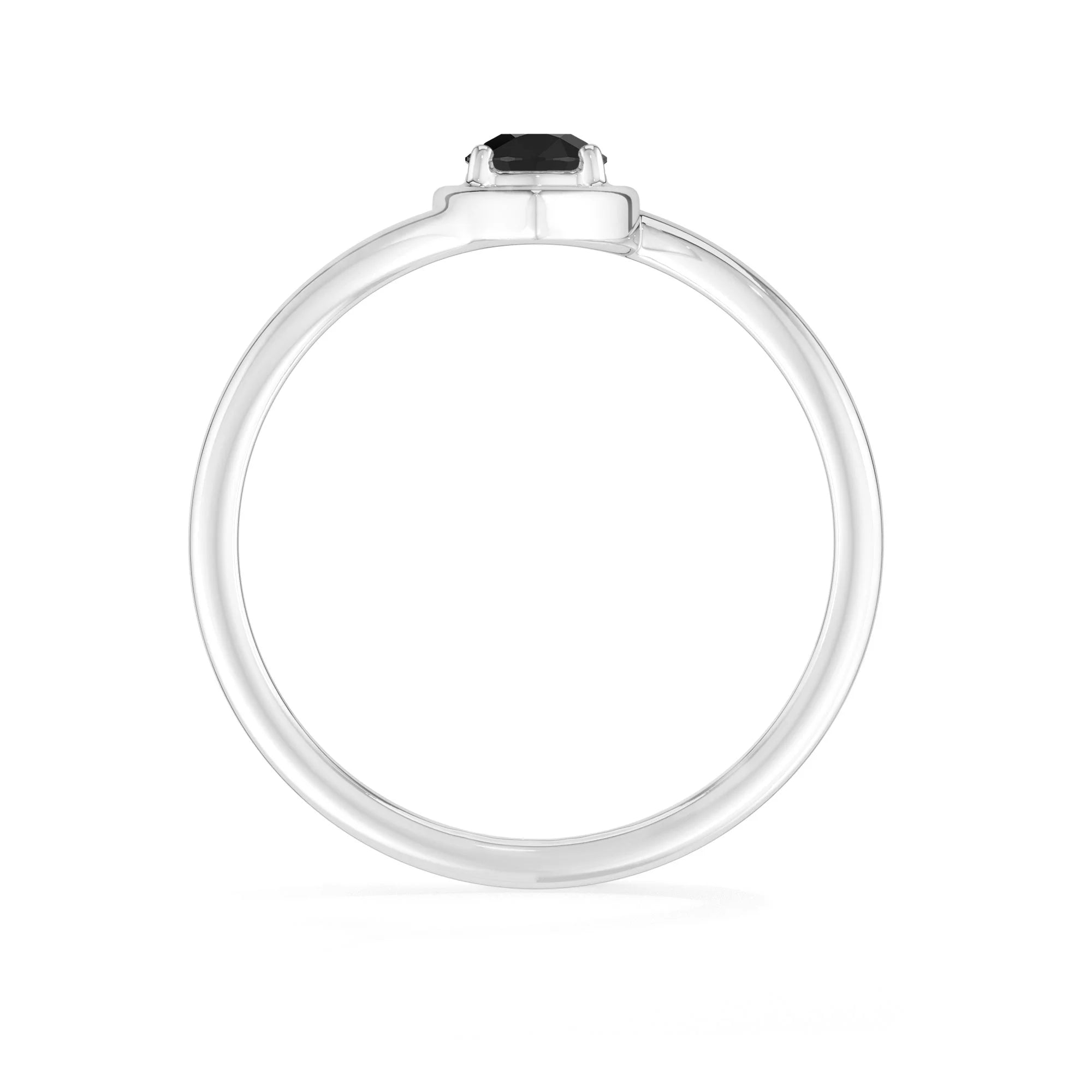 natural black tourmaline ring for women in sterling silver