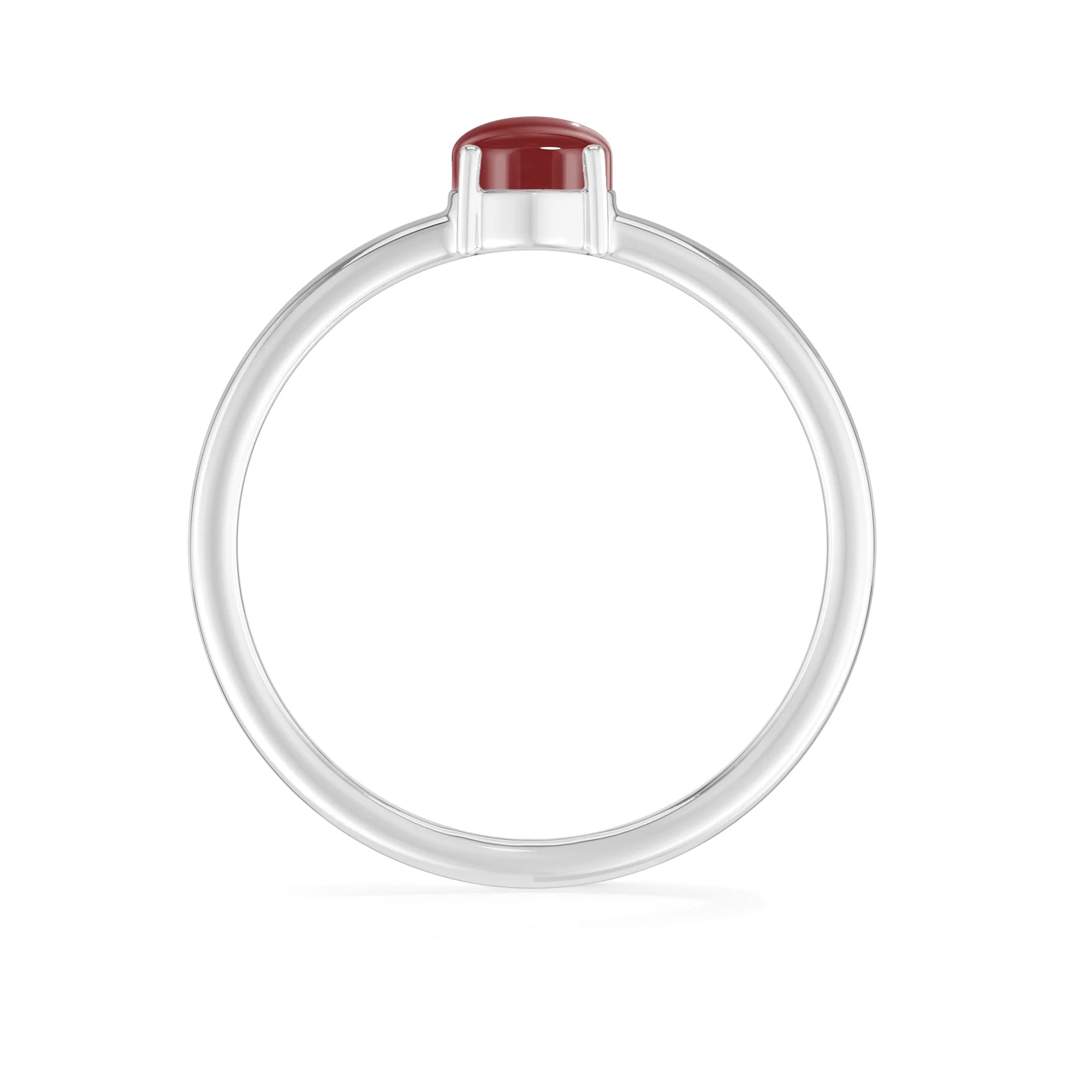 garnet stackable prong-set ring