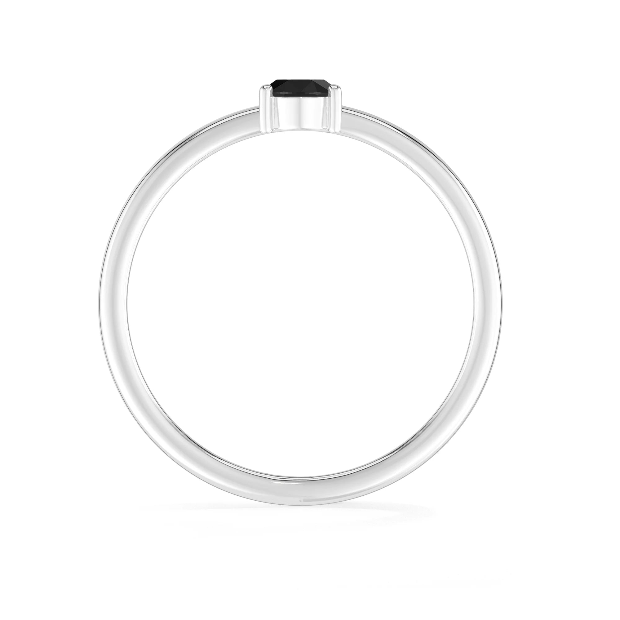 black tourmaline stackable prong-set ring