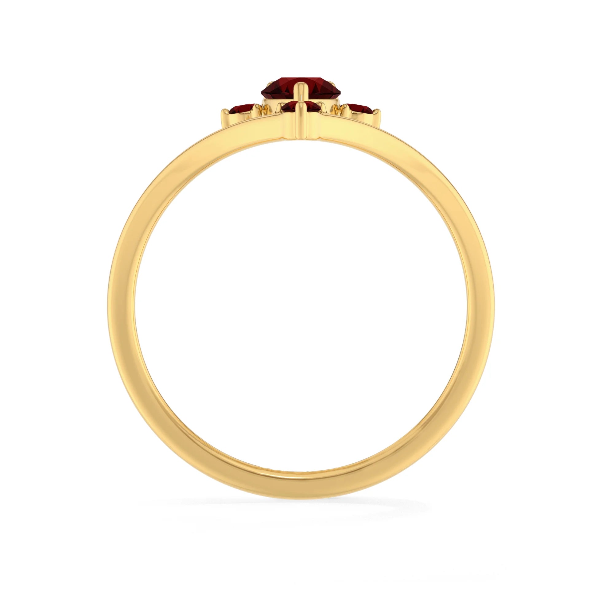 red garnet prong-set ring