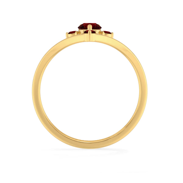 red garnet prong-set ring