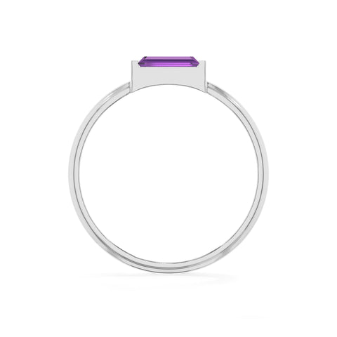 amethyst stackable bezel-set ring