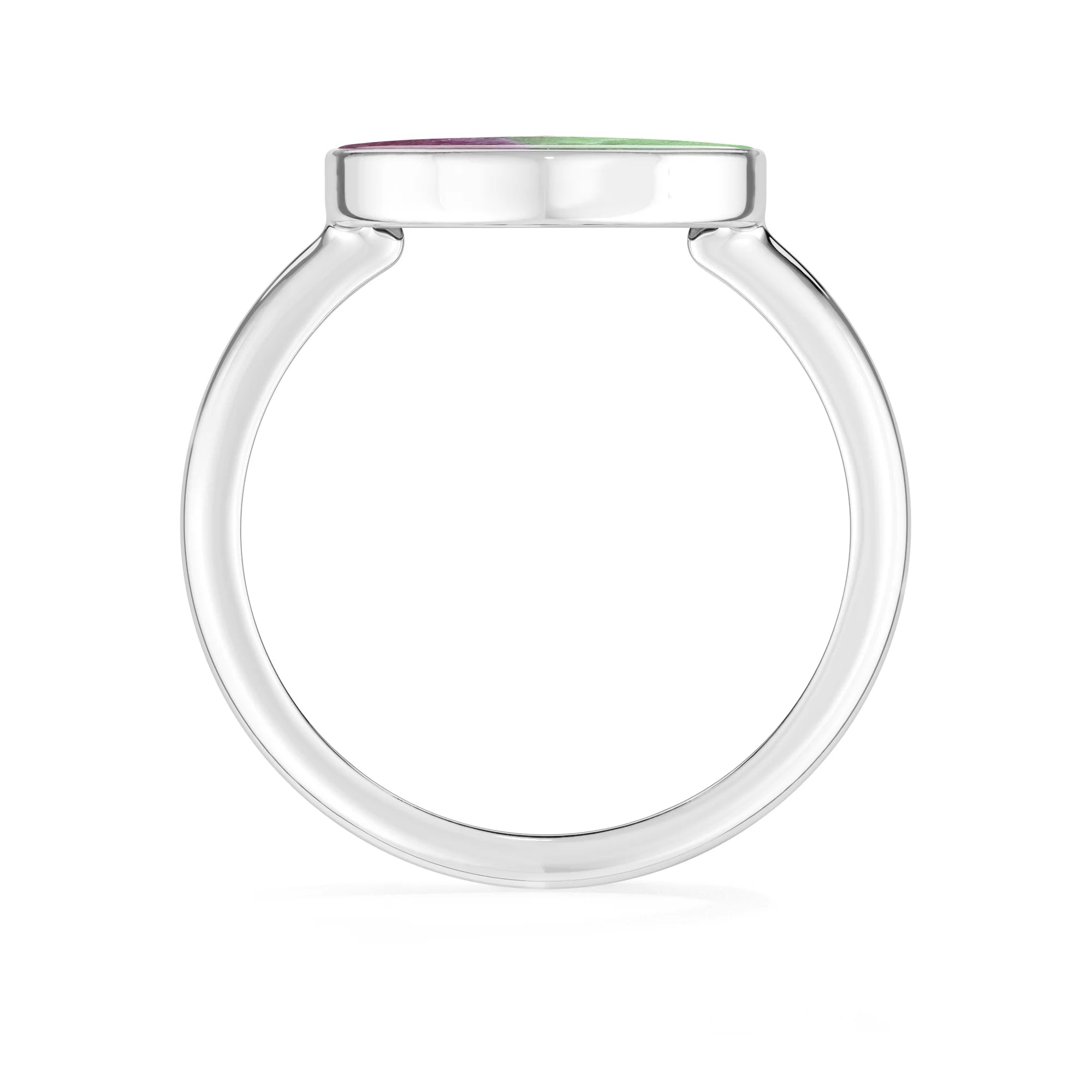 ruby-zoisite bezel-set ring