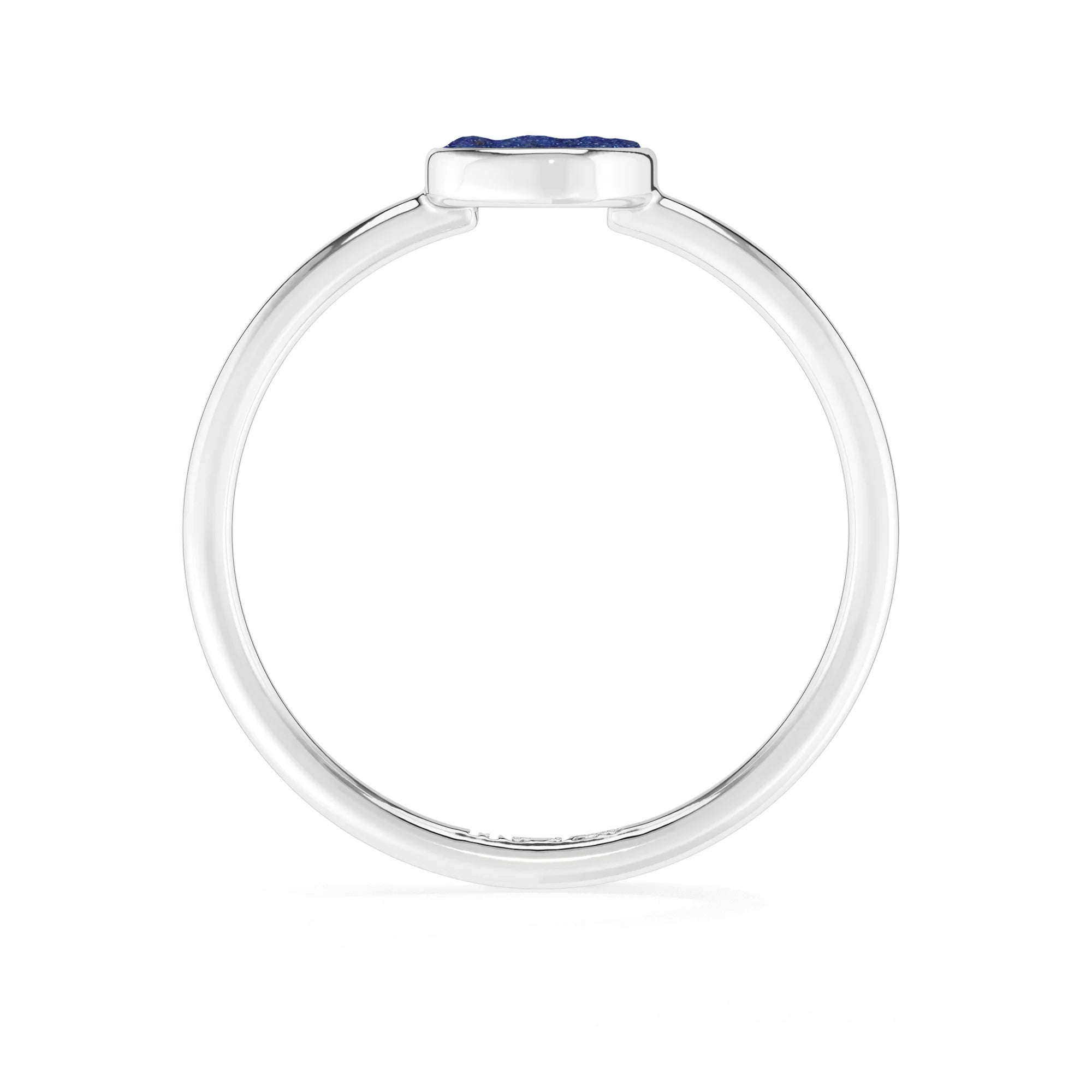 azurite stackable bezel-set ring