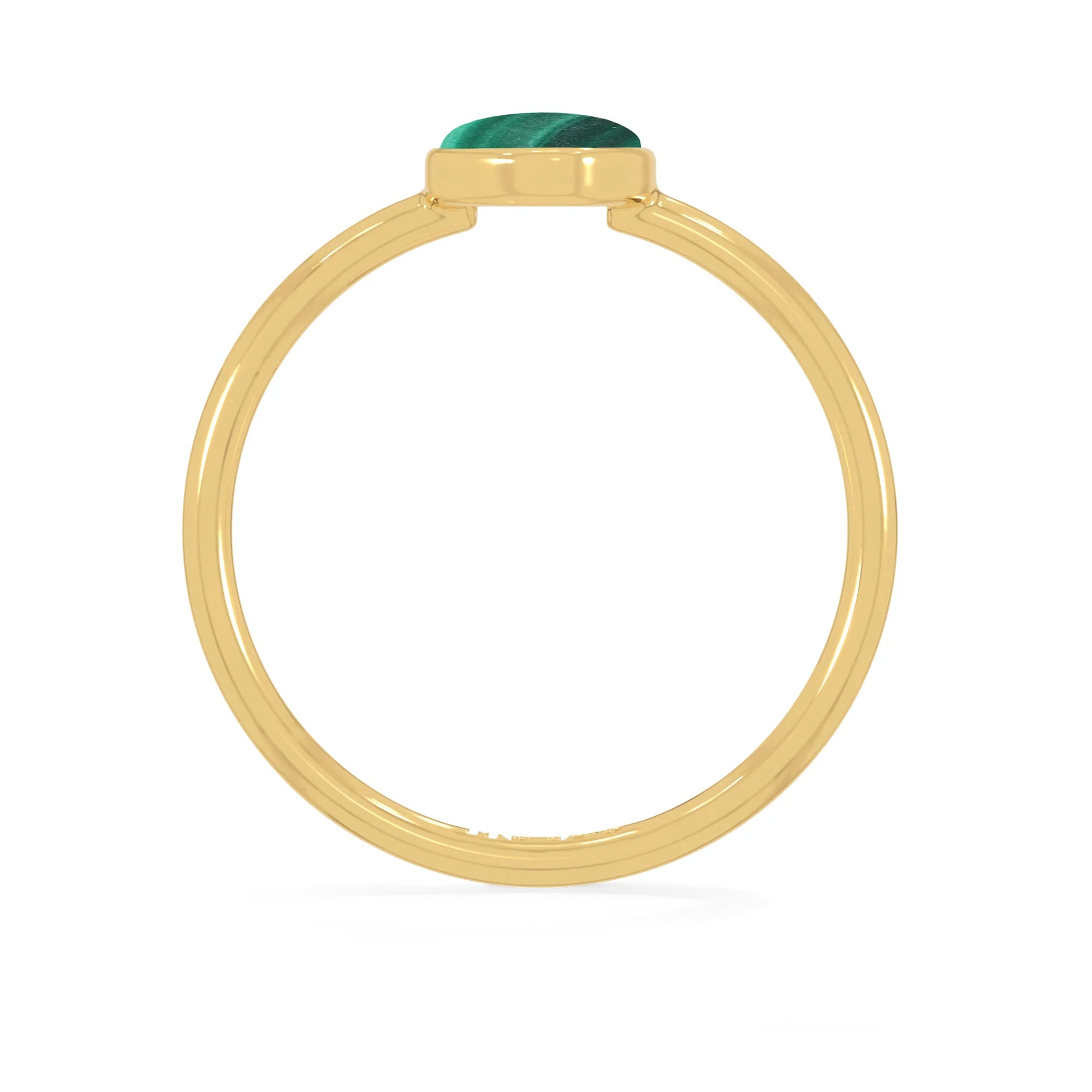 malachite stackable bezel-set ring