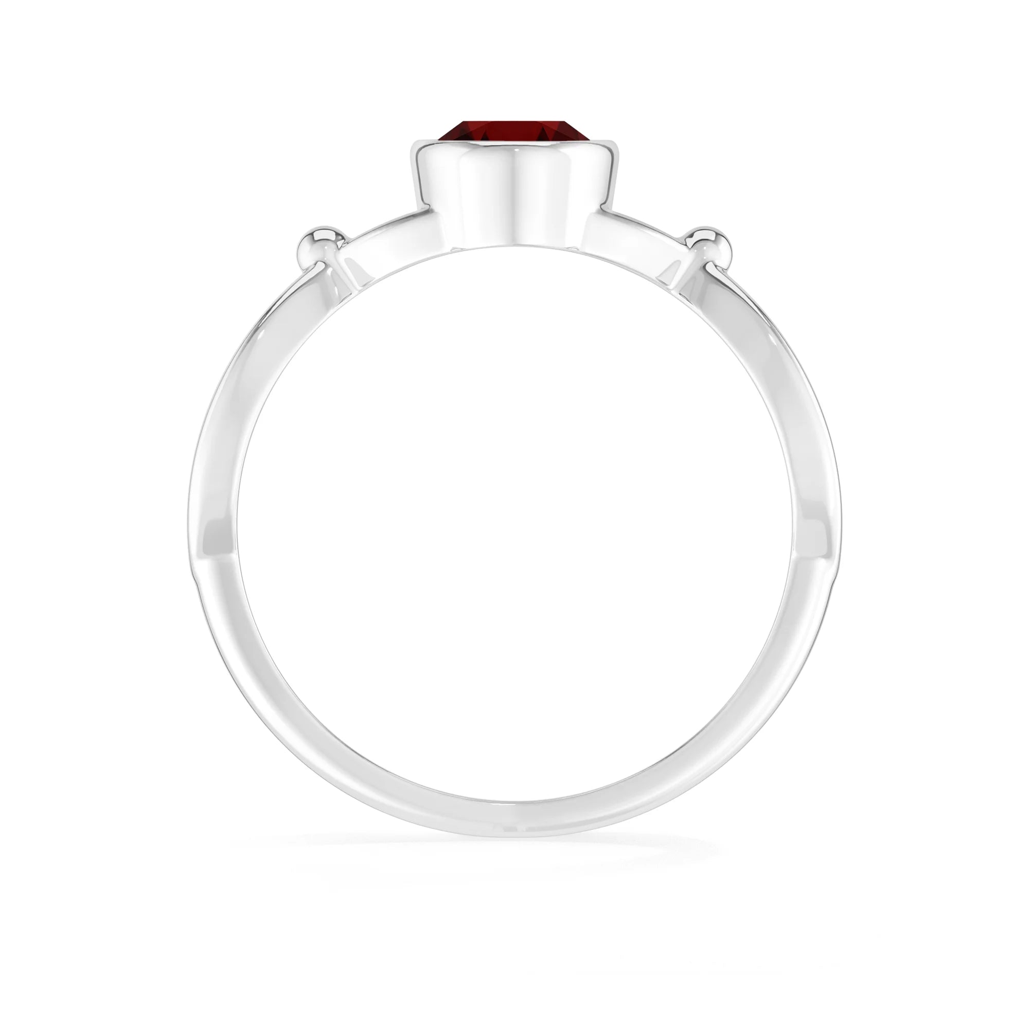 garnet bezel-set ring