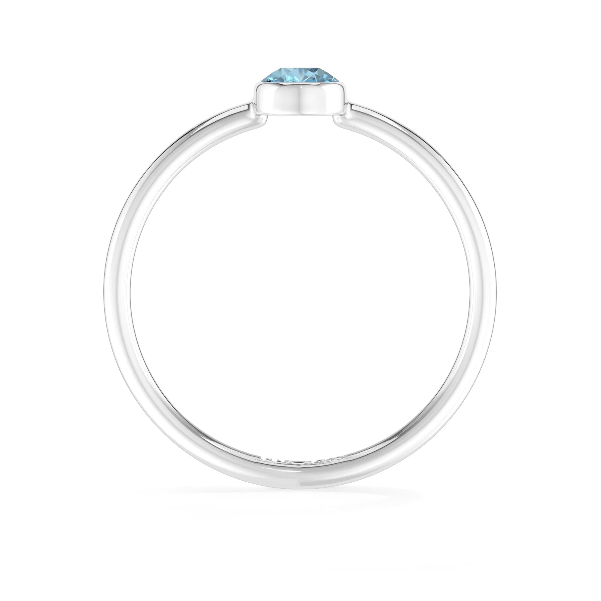 swiss blue topaz stackable bezel-set ring