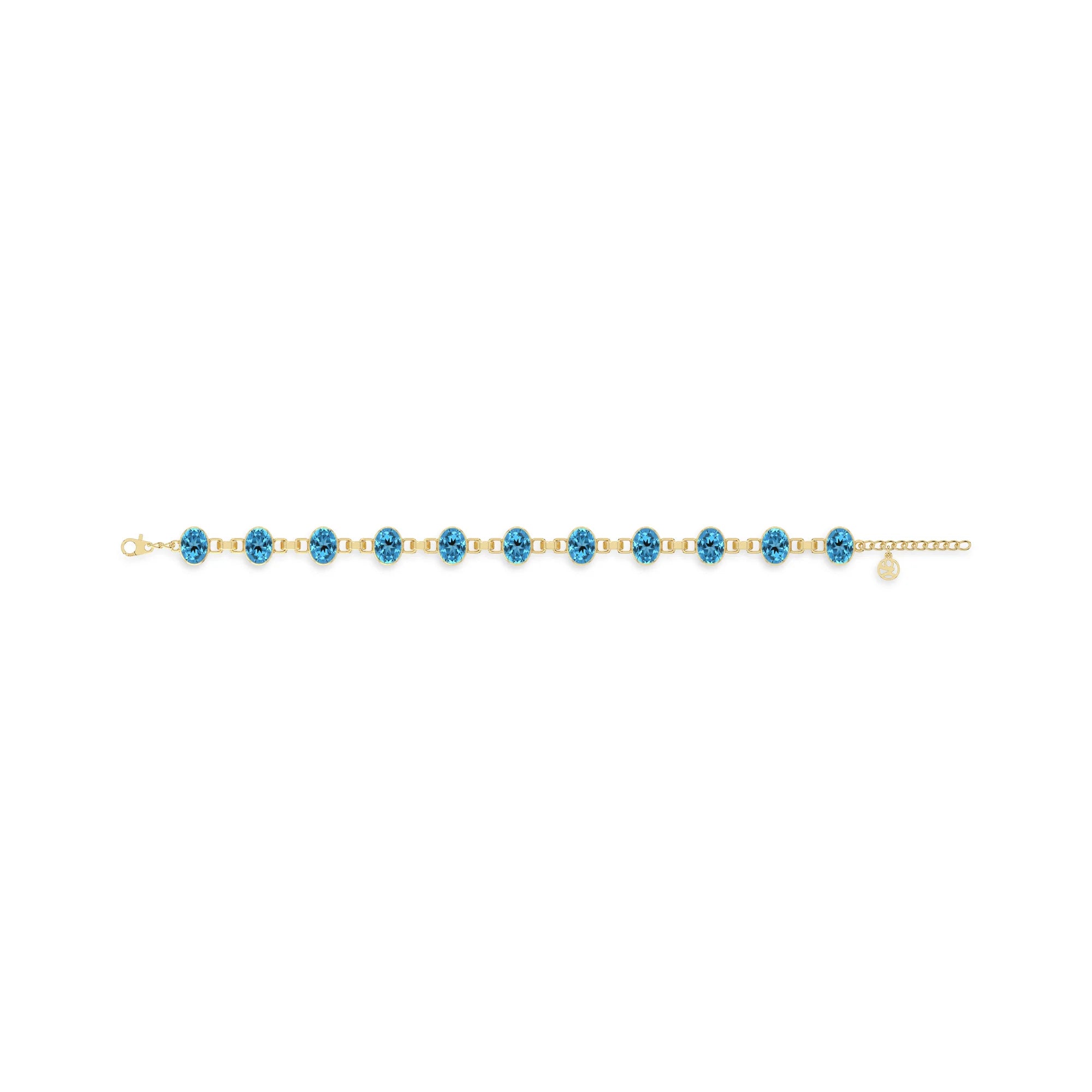 swiss-blue-topaz chain bracelet