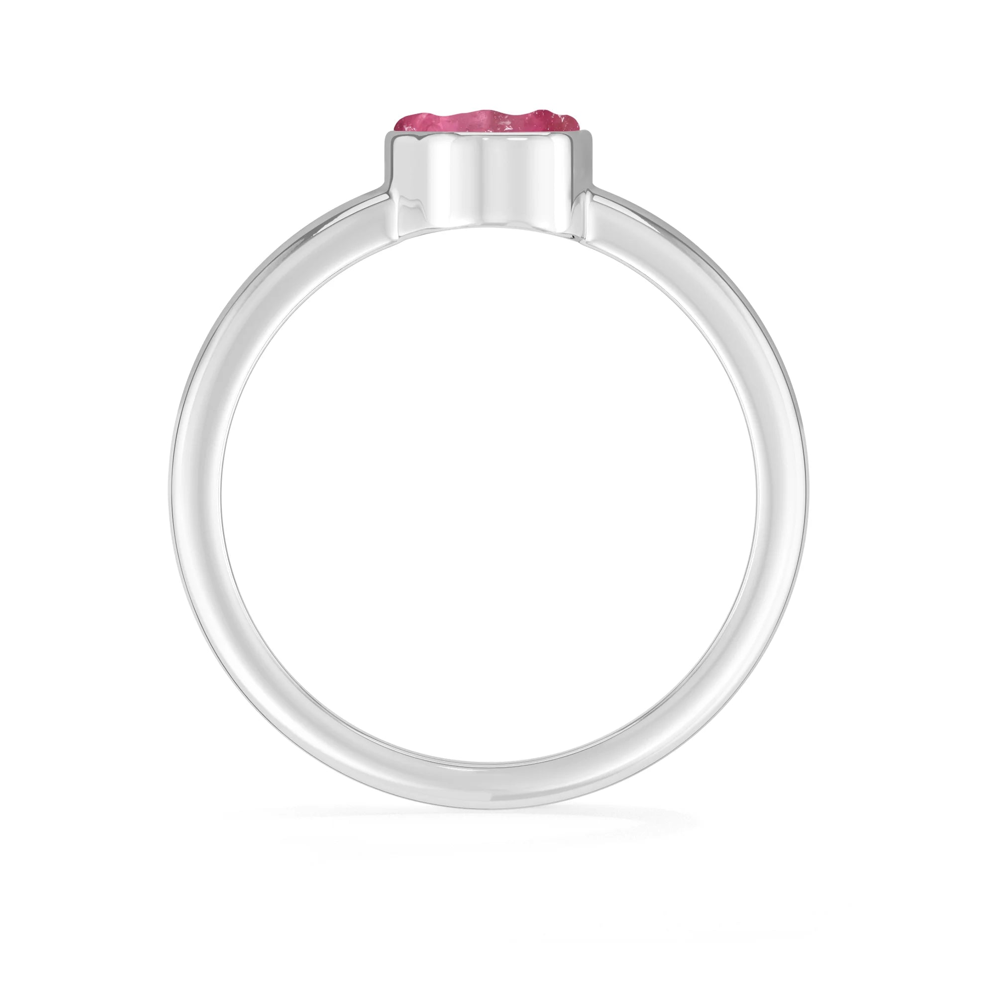 pink tourmaline bezel-set ring