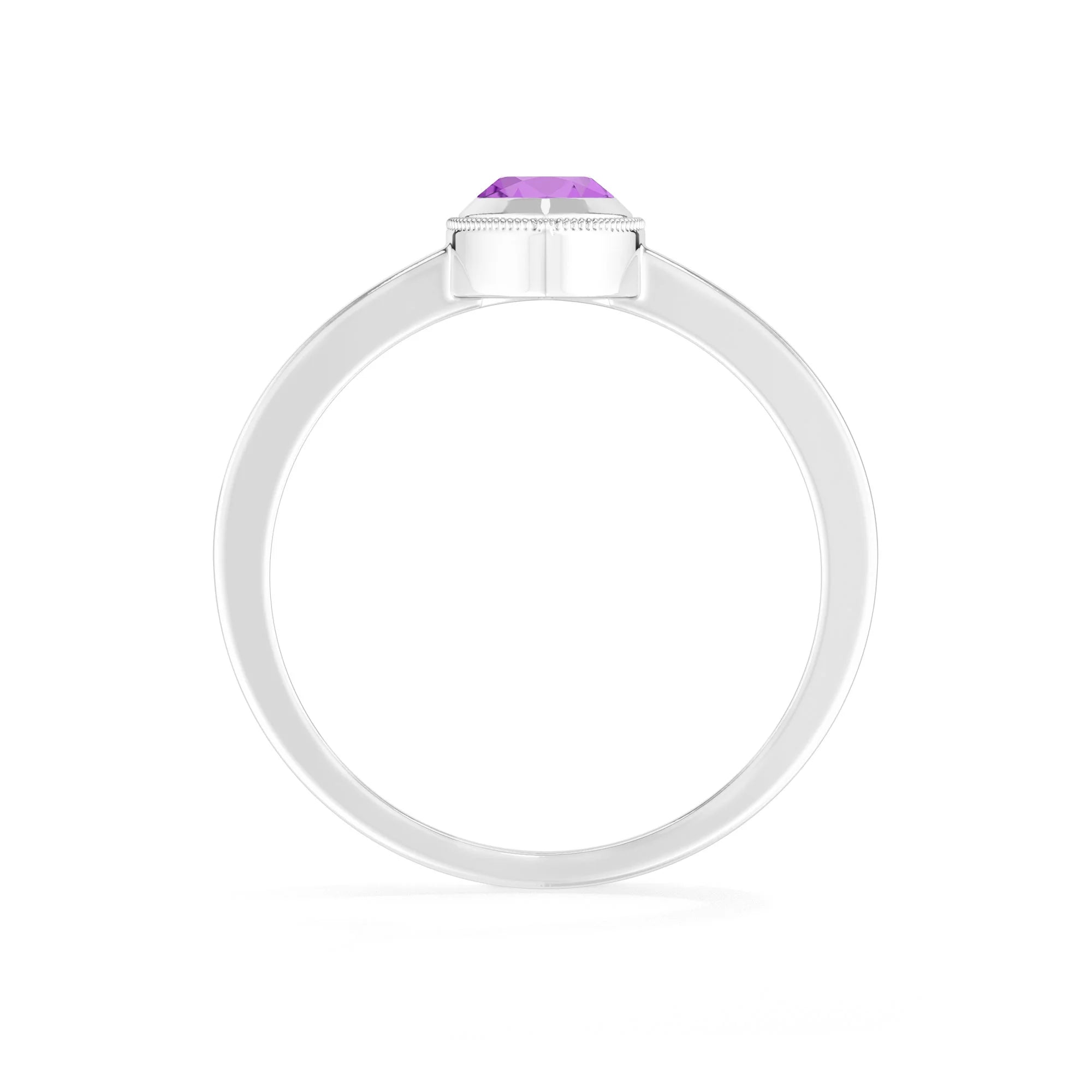 amethyst bezel-set ring