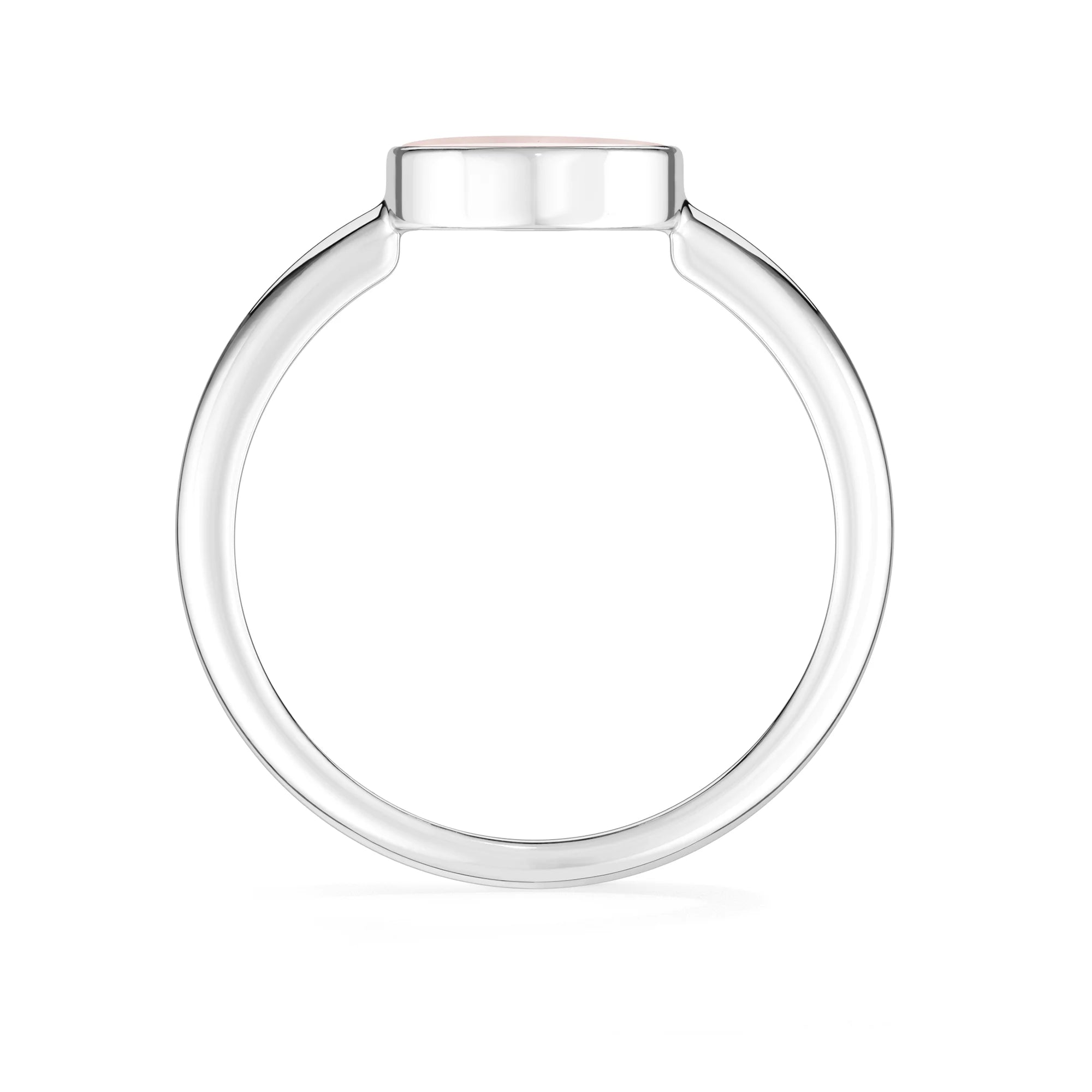 rose quartz bezel-set ring