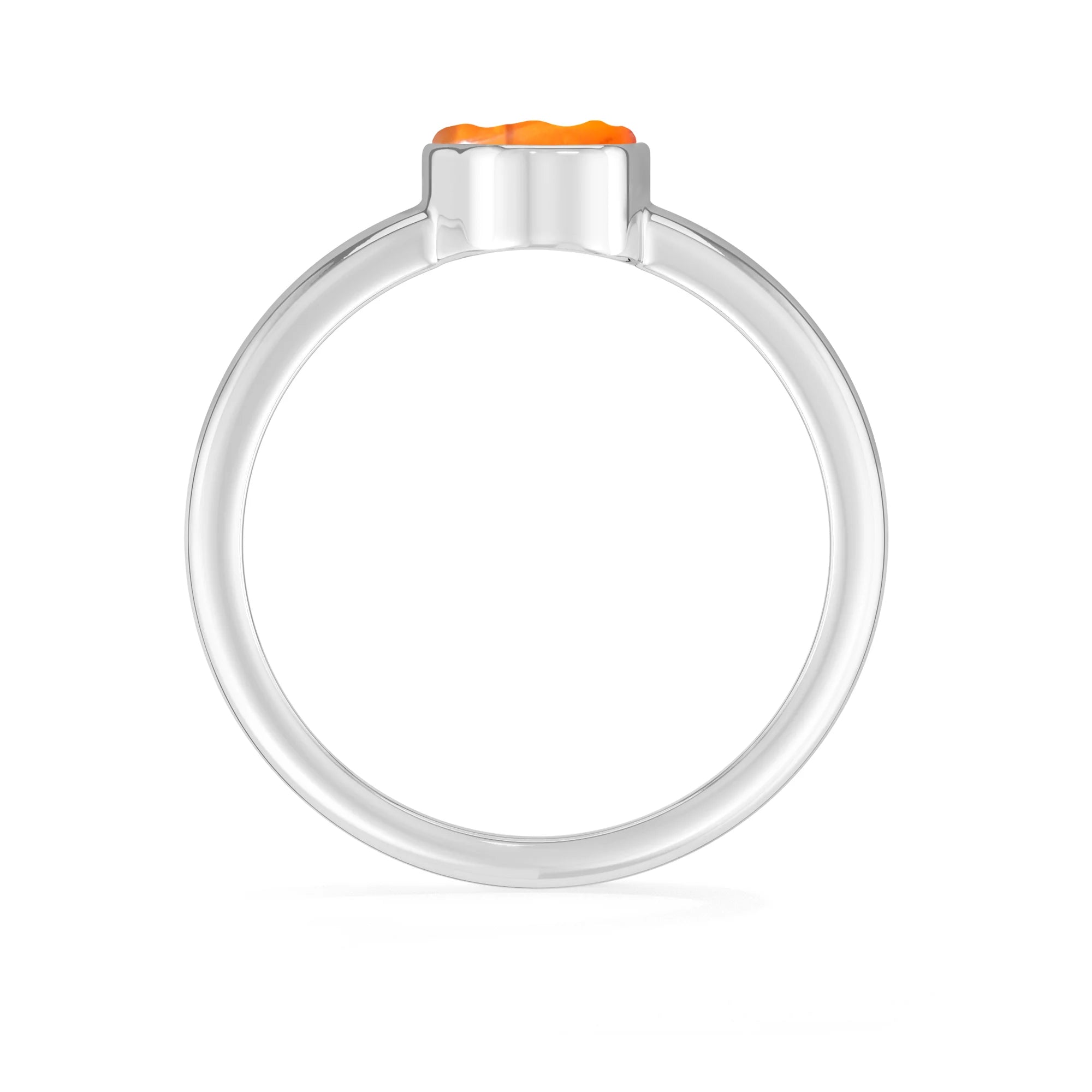 amber bezel-set ring