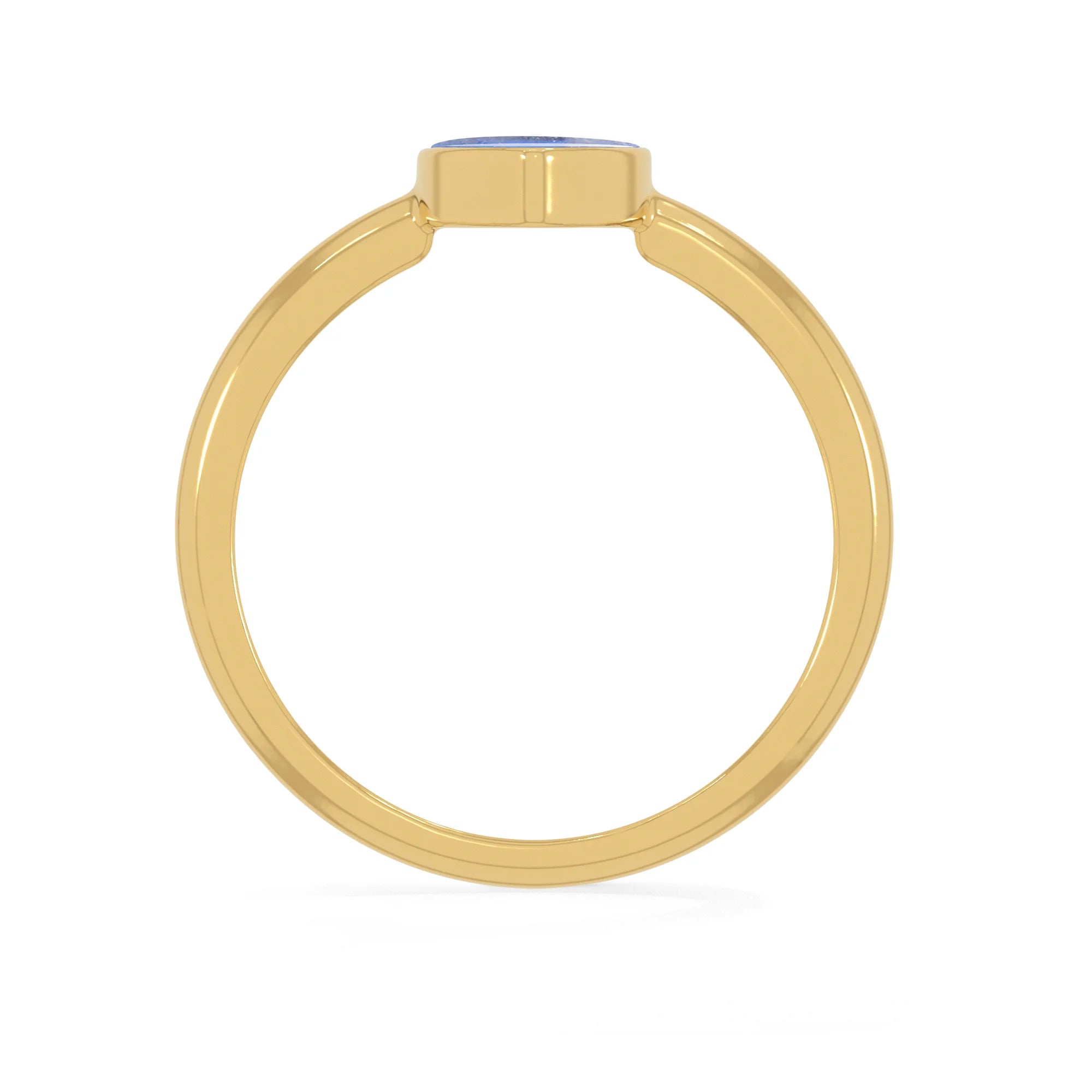 blue moonstone bezel-set ring