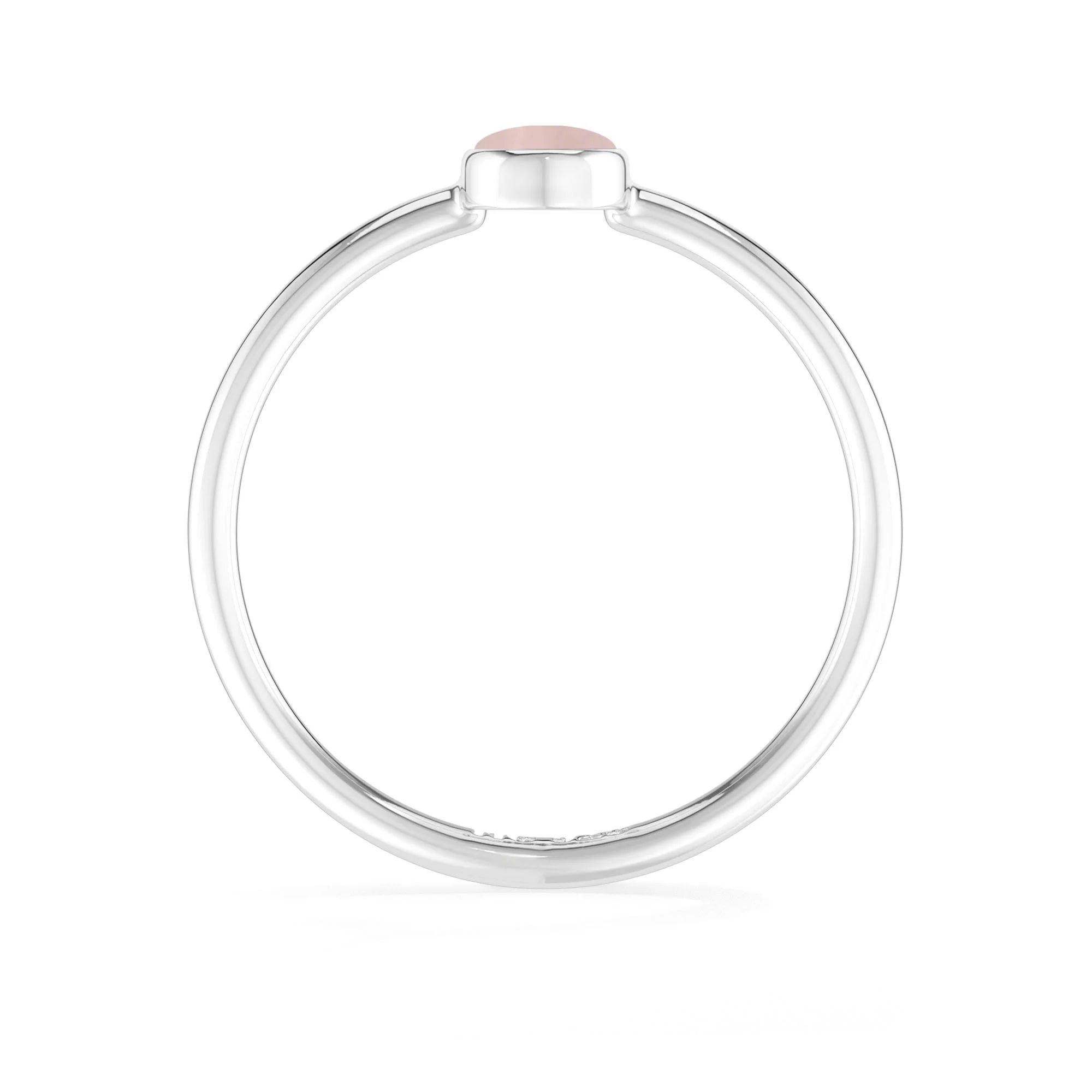 rose quartz bezel-set ring