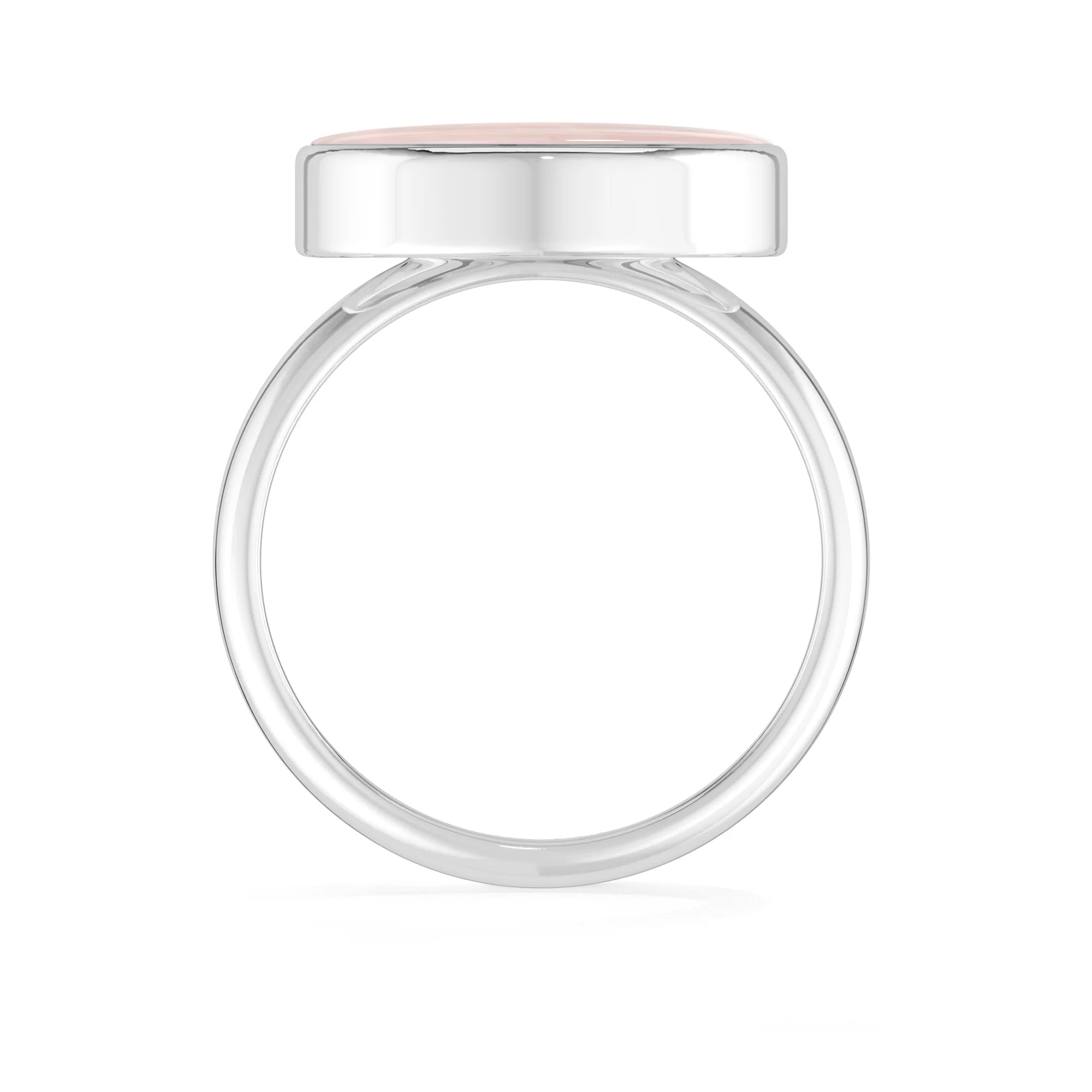 rose-quartz bezel-set ring