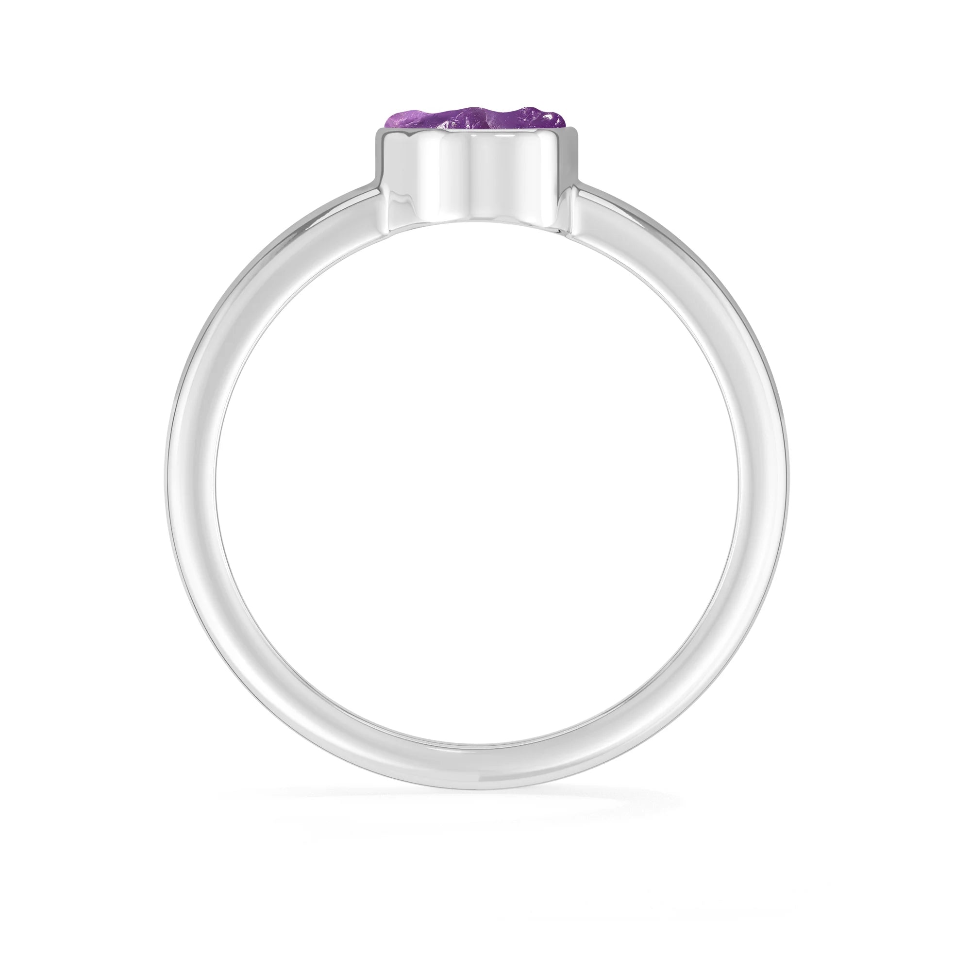 amethyst bezel-set ring
