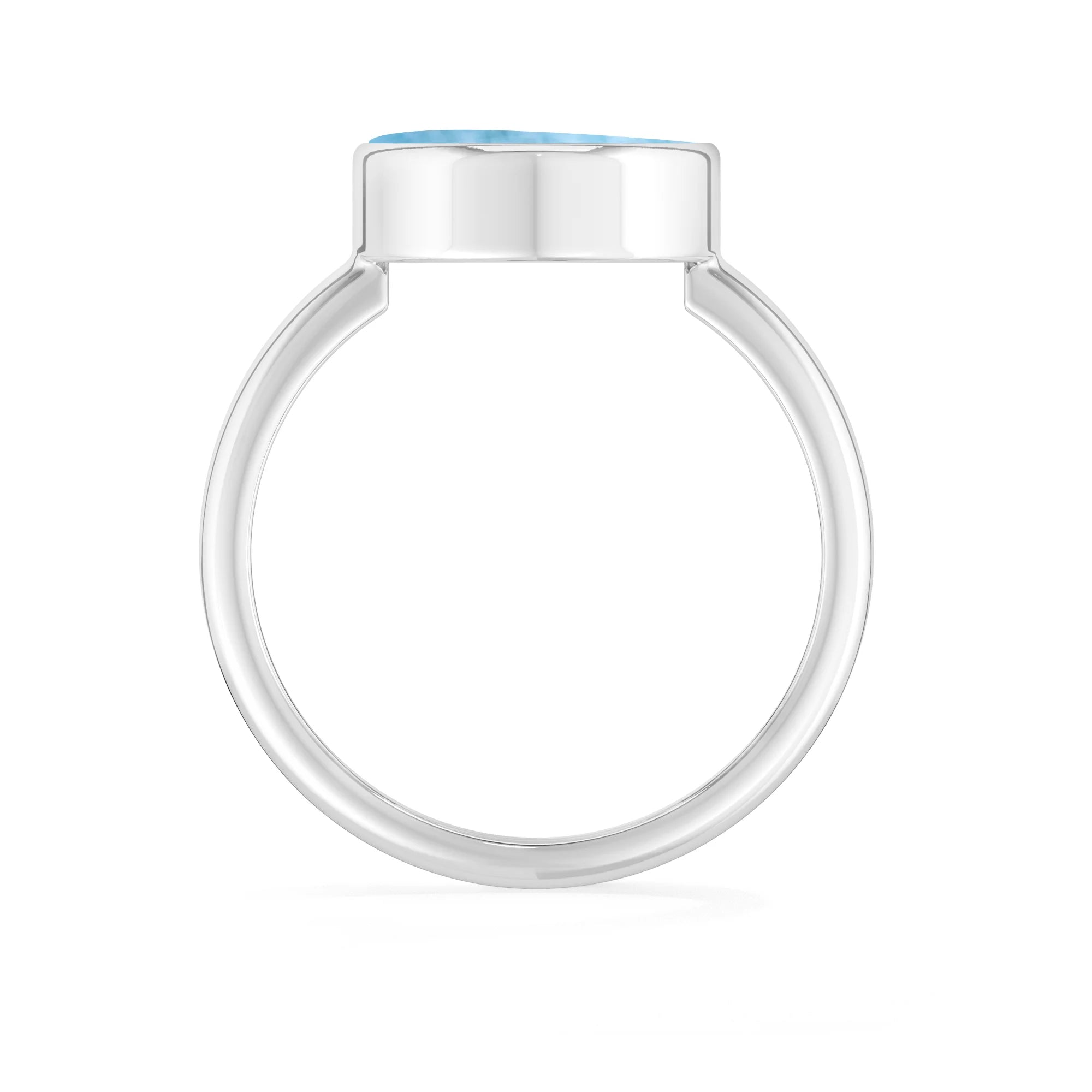 larimar bezel-set ring